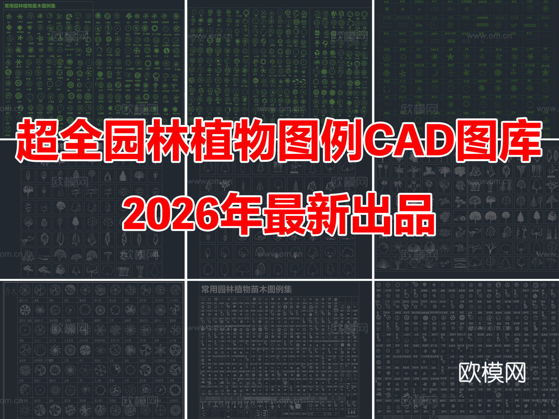2026年最新超全园林景观植物树木图例平面立面CAD图库cad施工图