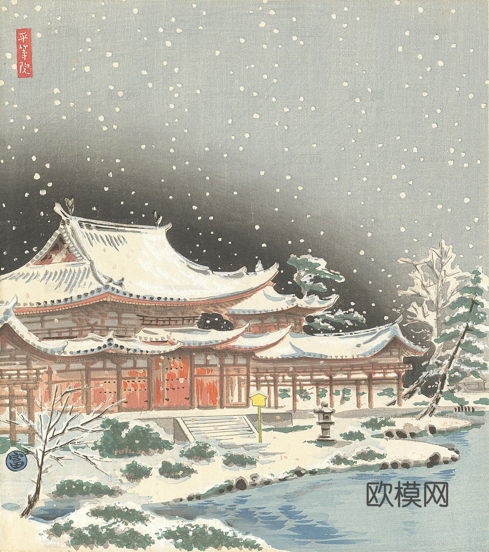 日本浮世绘风景画，日本著名景点绘画14