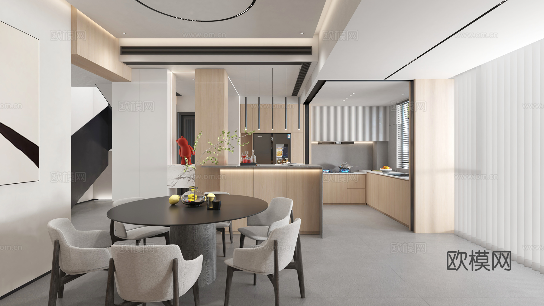 轻奢大平层 样板间 最新全套施工图 效果图合集cad施工图