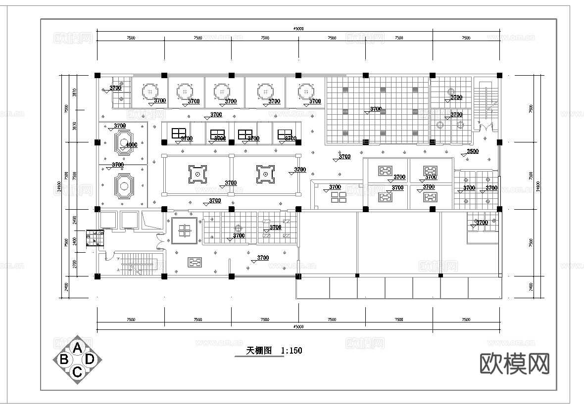 1100平中餐厅 最新全套施工图合集cad施工图cad施工图