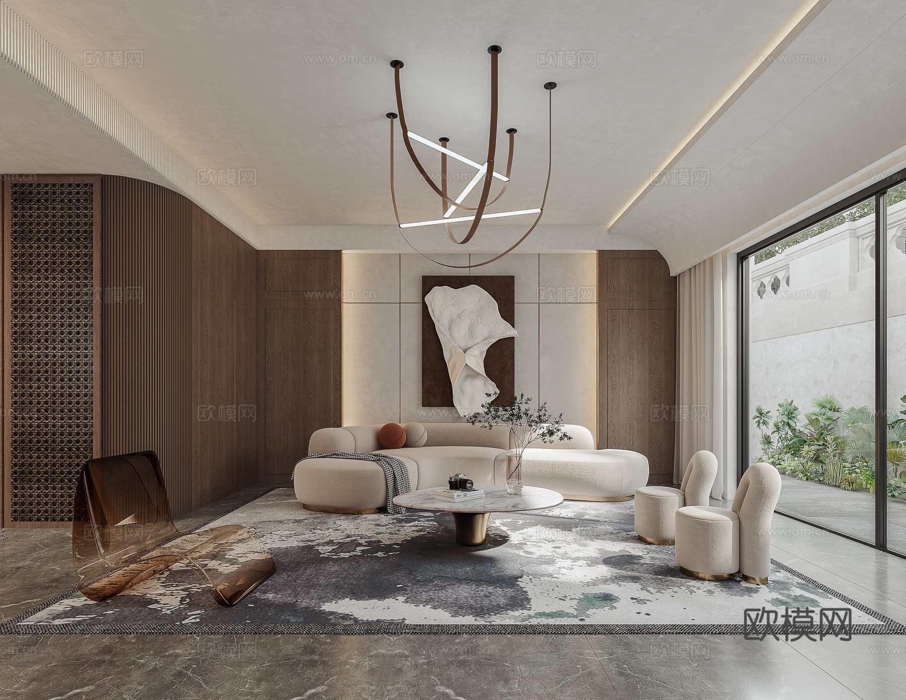 法式轻奢挑空别墅 样板间 最新全套施工图 效果图合集cad施工图