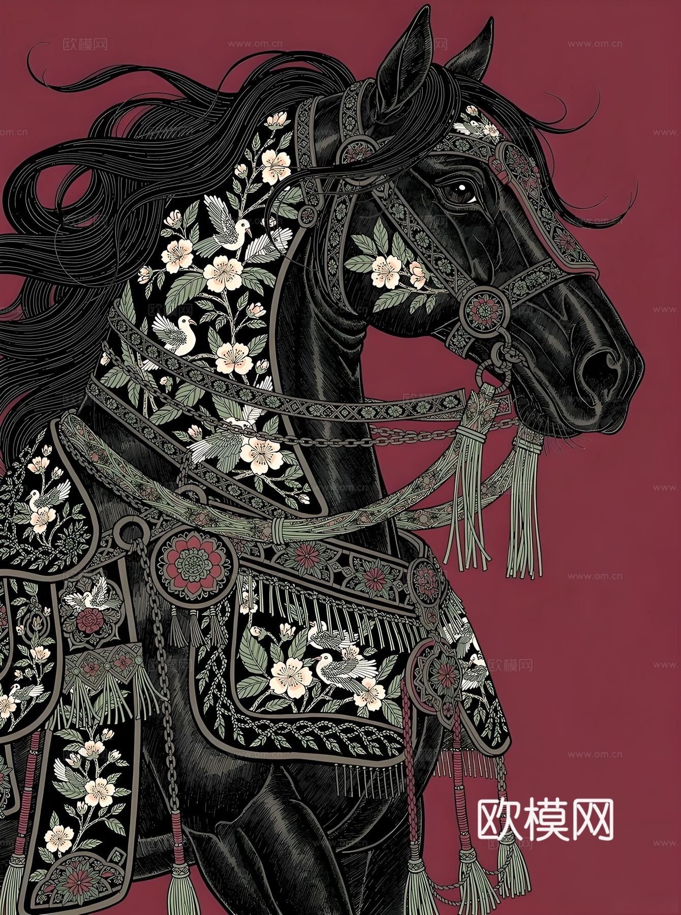 马艺术装饰画芯