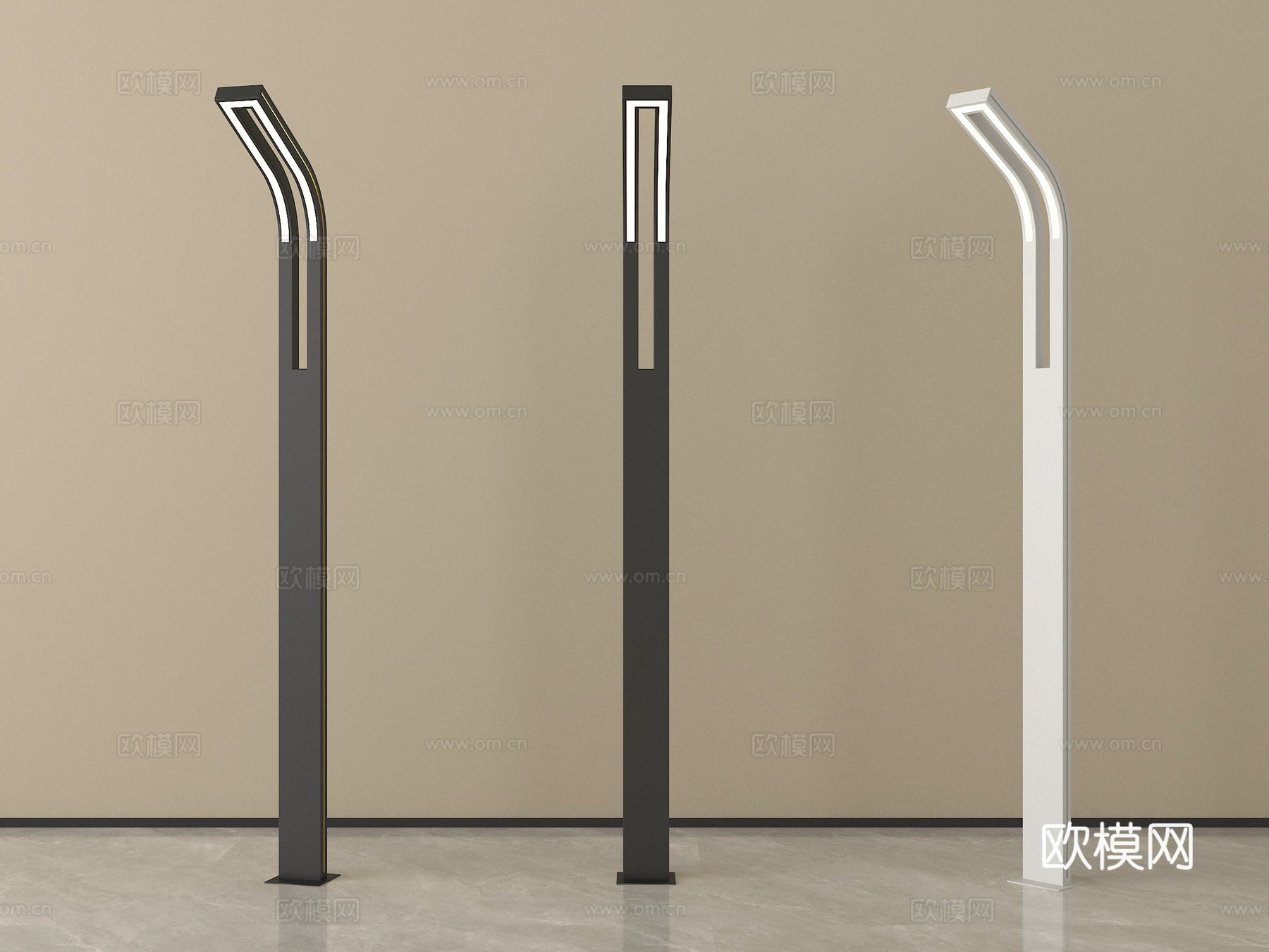 现代路灯户外灯 高杆灯路灯 园林景观灯组合su模型