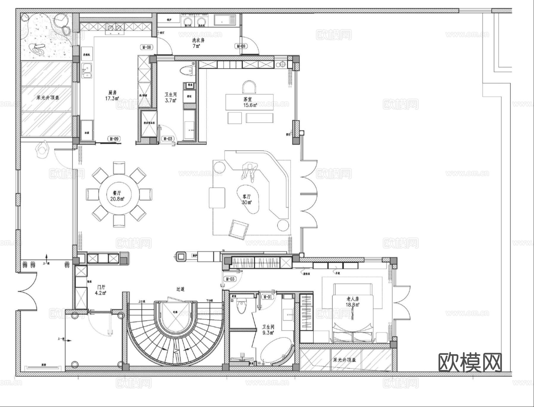 轻奢别墅 样板间 最新全套施工图 效果图合集cad施工图