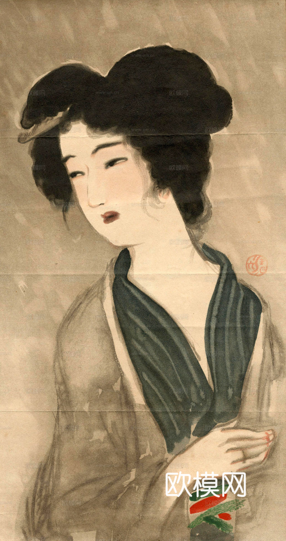 日本浮世绘人物画，日本清新人物画75