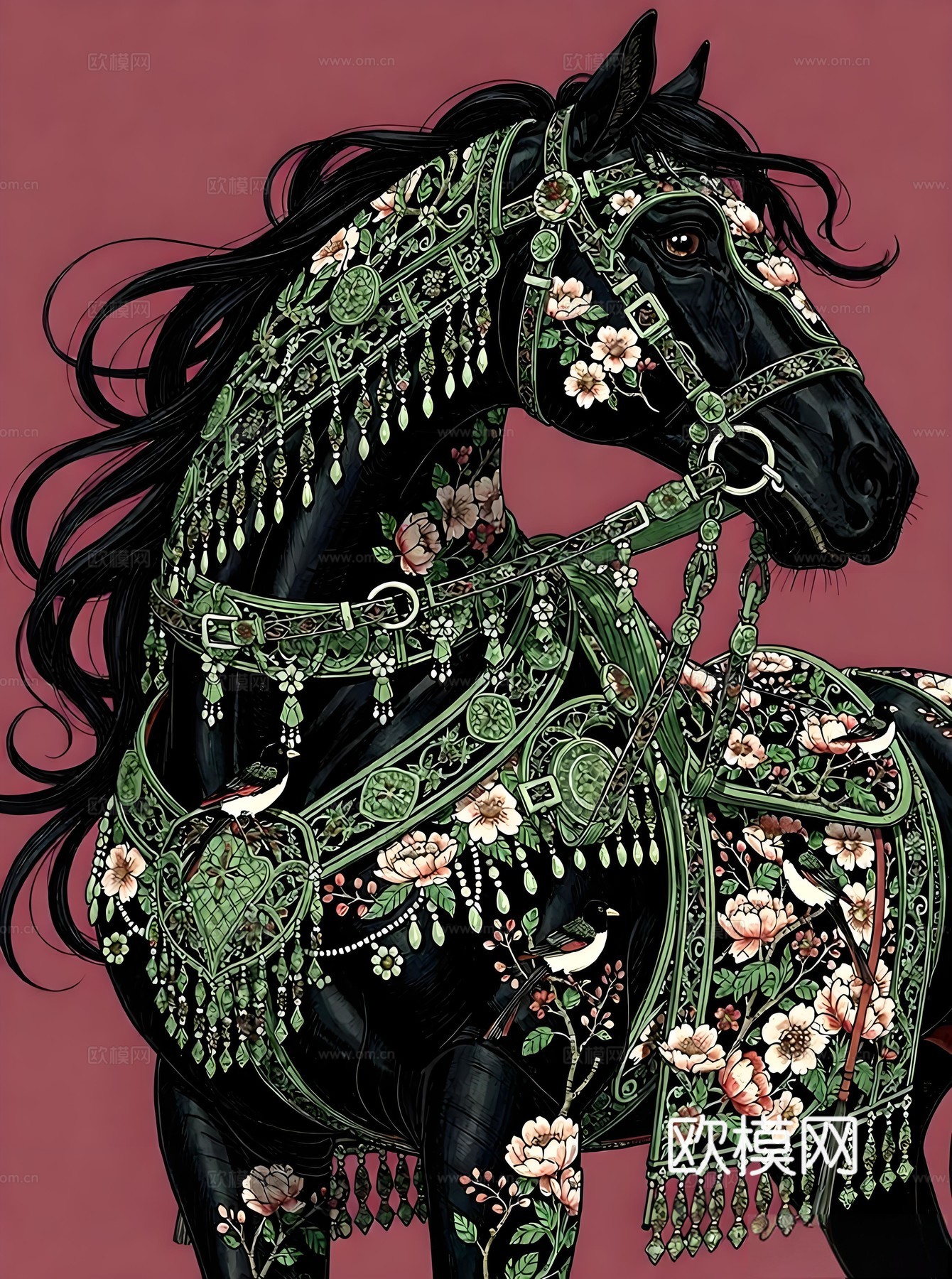 马艺术装饰画芯