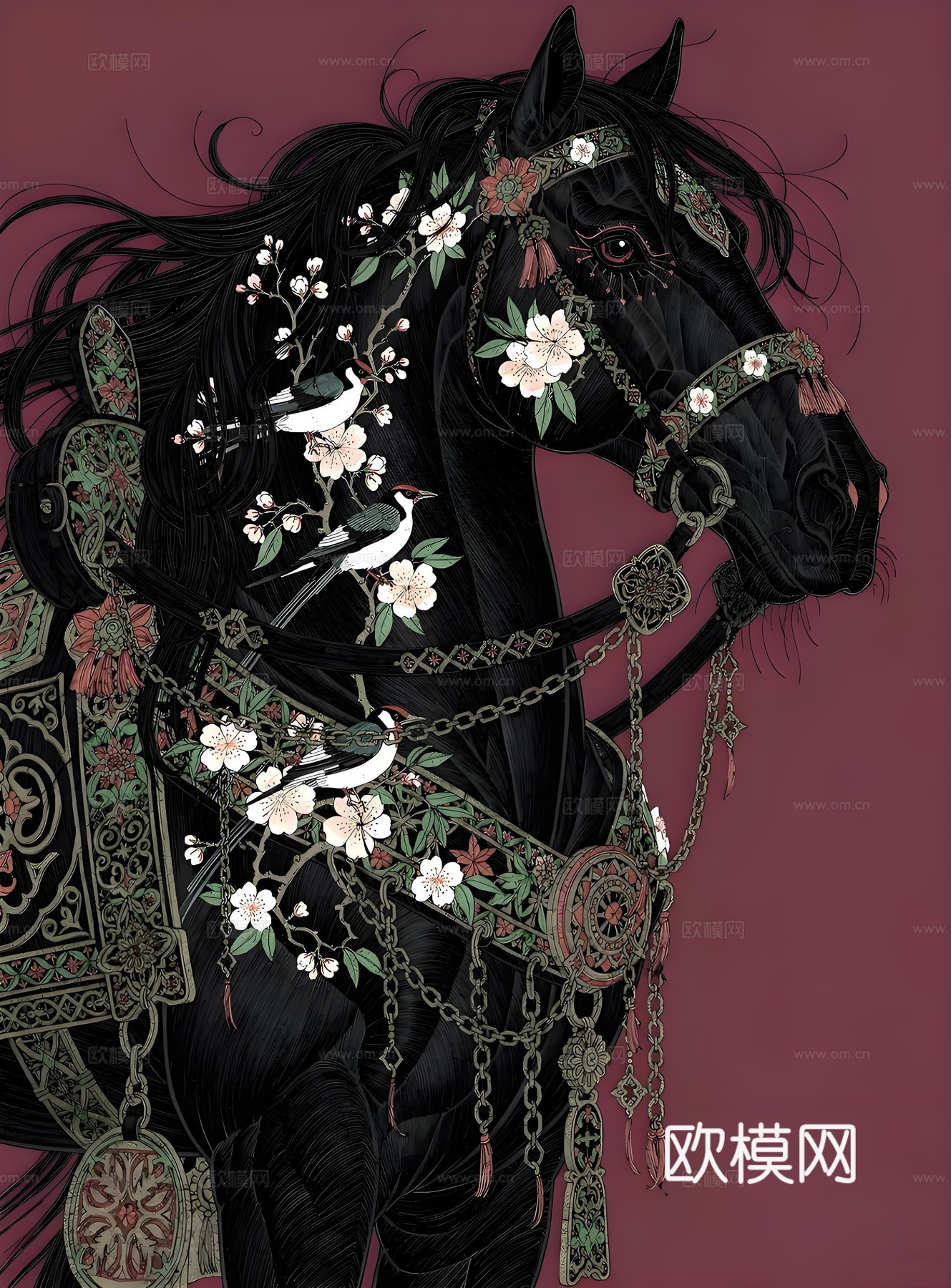 马艺术装饰画芯