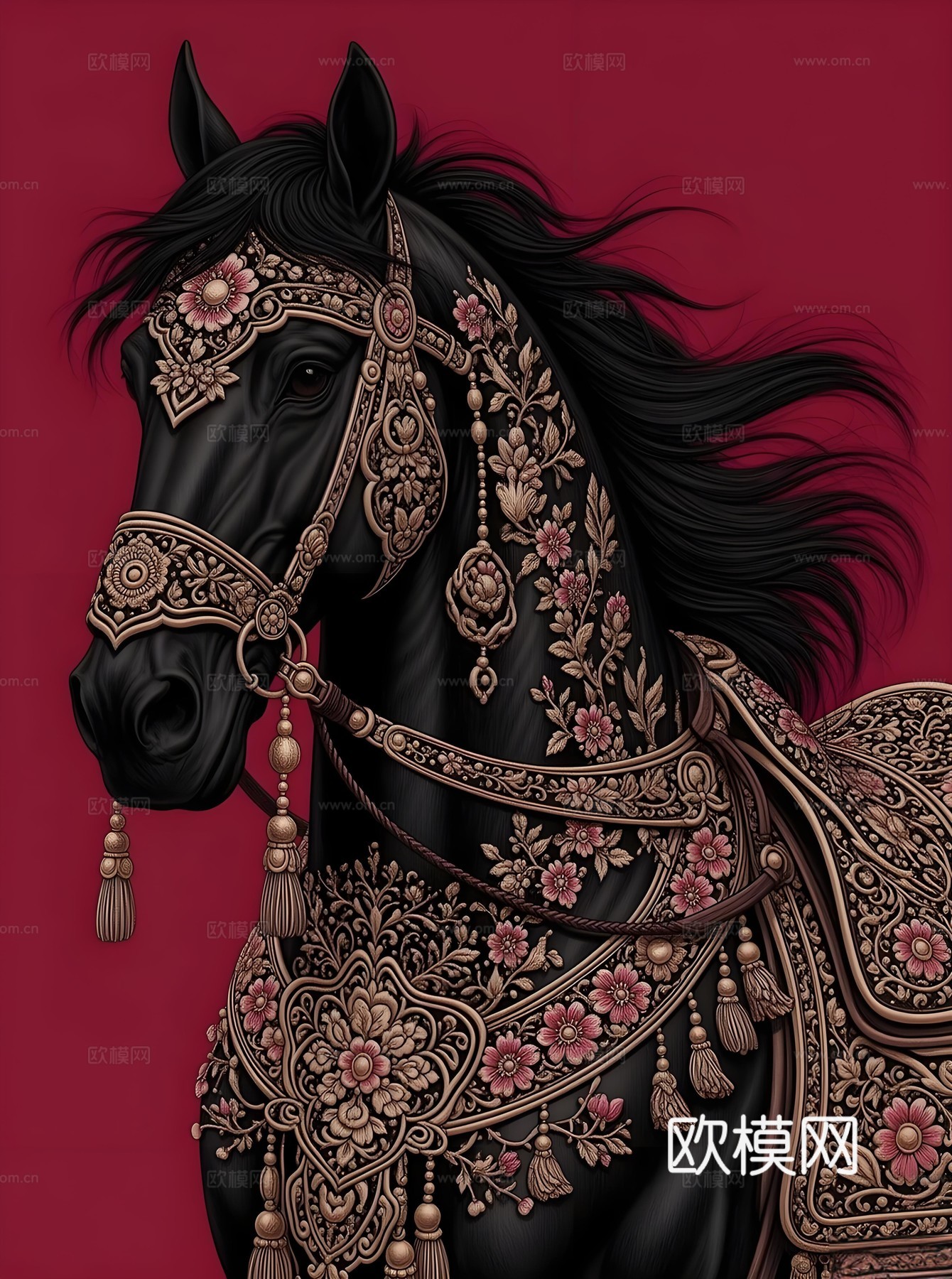 马艺术装饰画芯