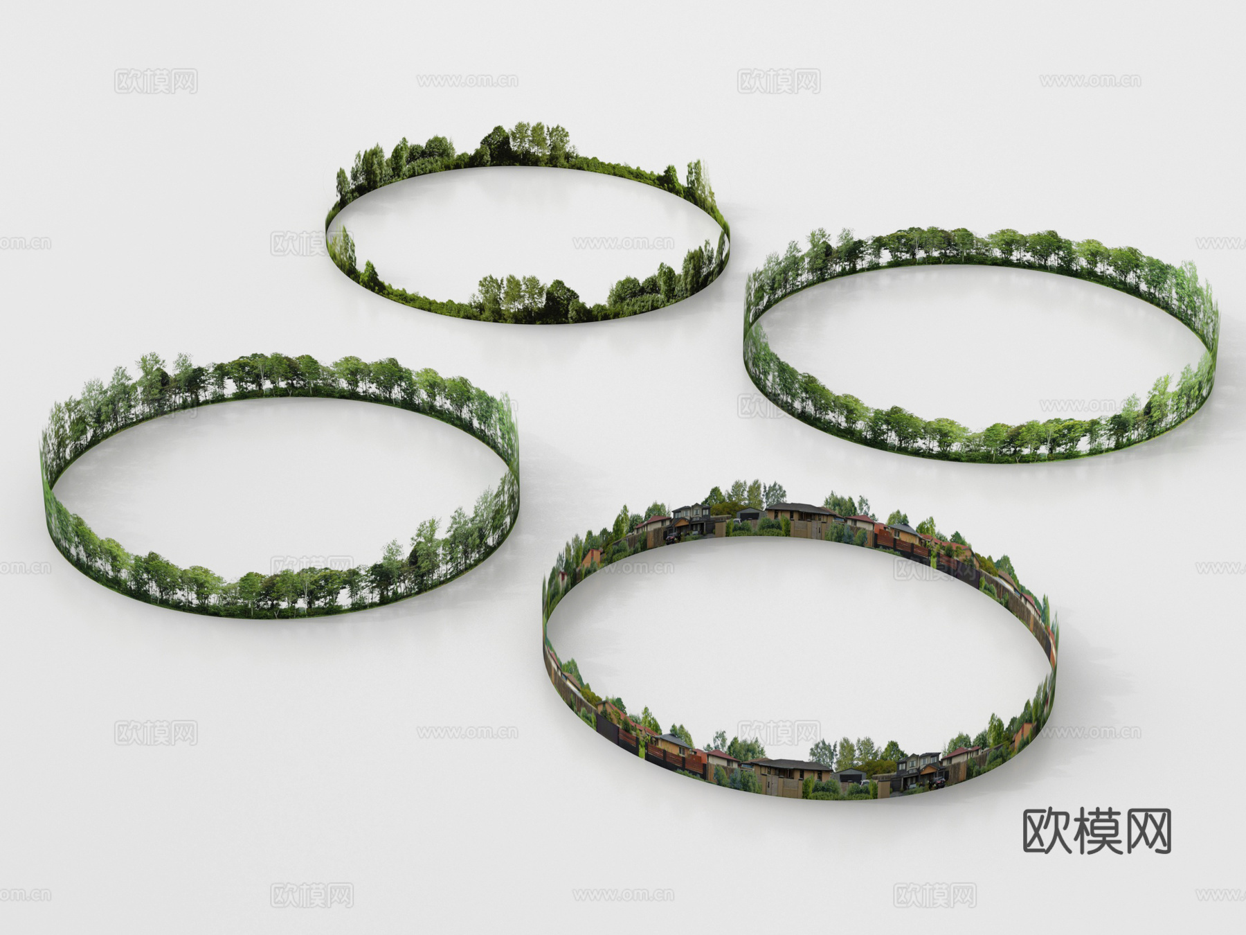 现代背景 环绕背景 城市背景 森林背景 外景贴图su模型