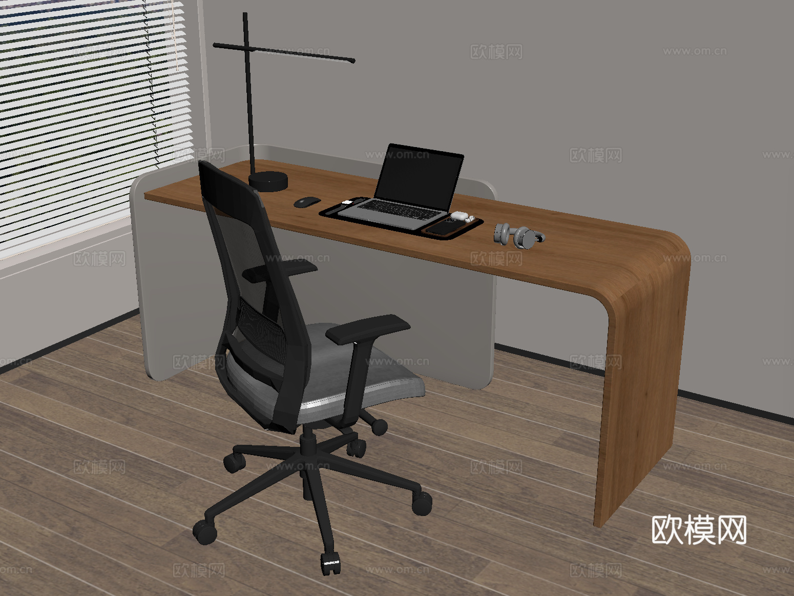 现代书桌椅 办公桌椅 电脑桌椅su模型