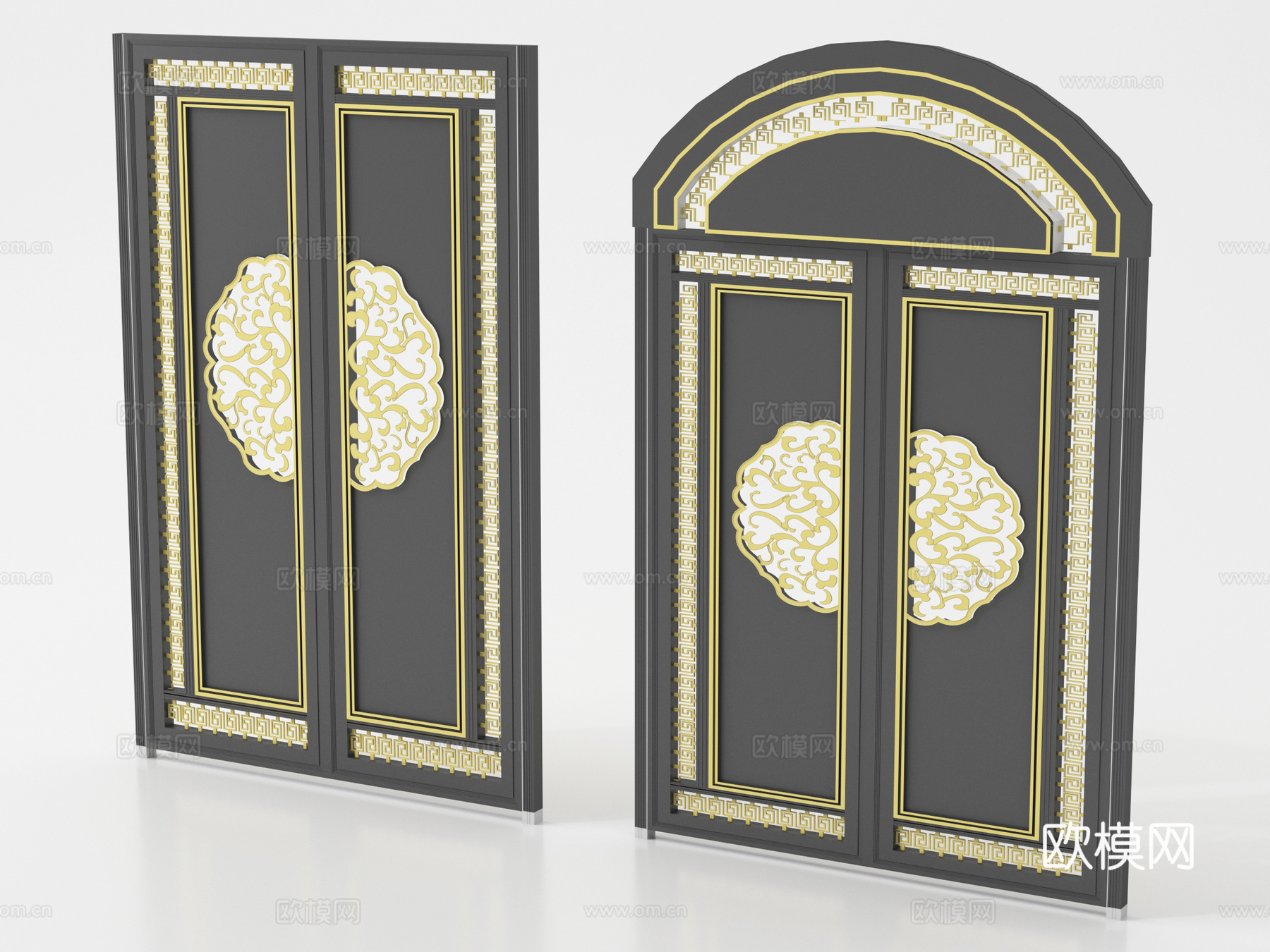 法式大门 双开门 入户门su模型