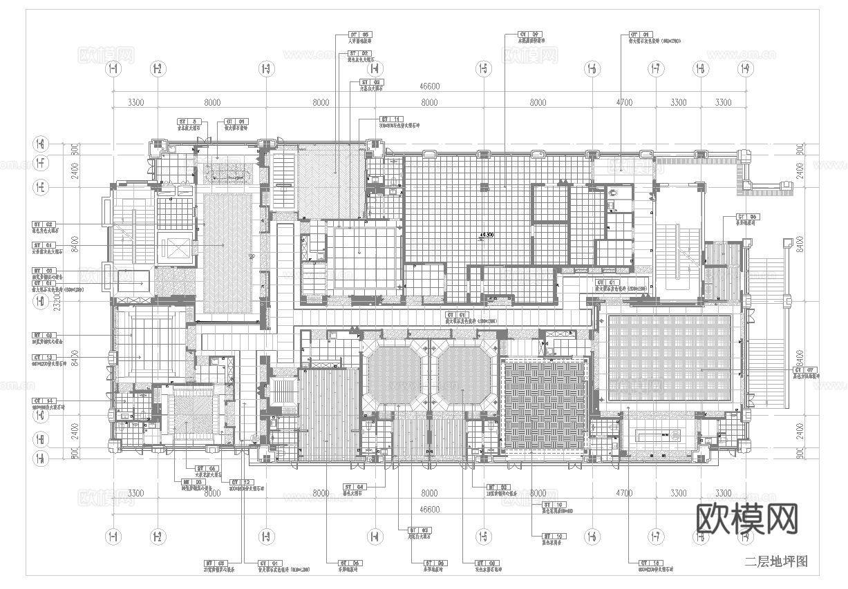 1400平中餐厅 最新全套施工图合集cad施工图cad施工图