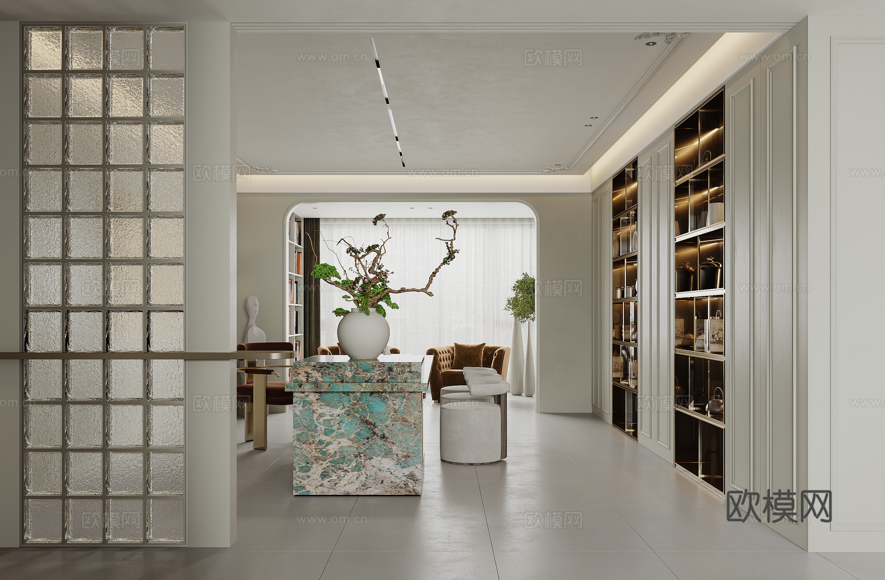 法式风格复式楼装修效果cad施工图