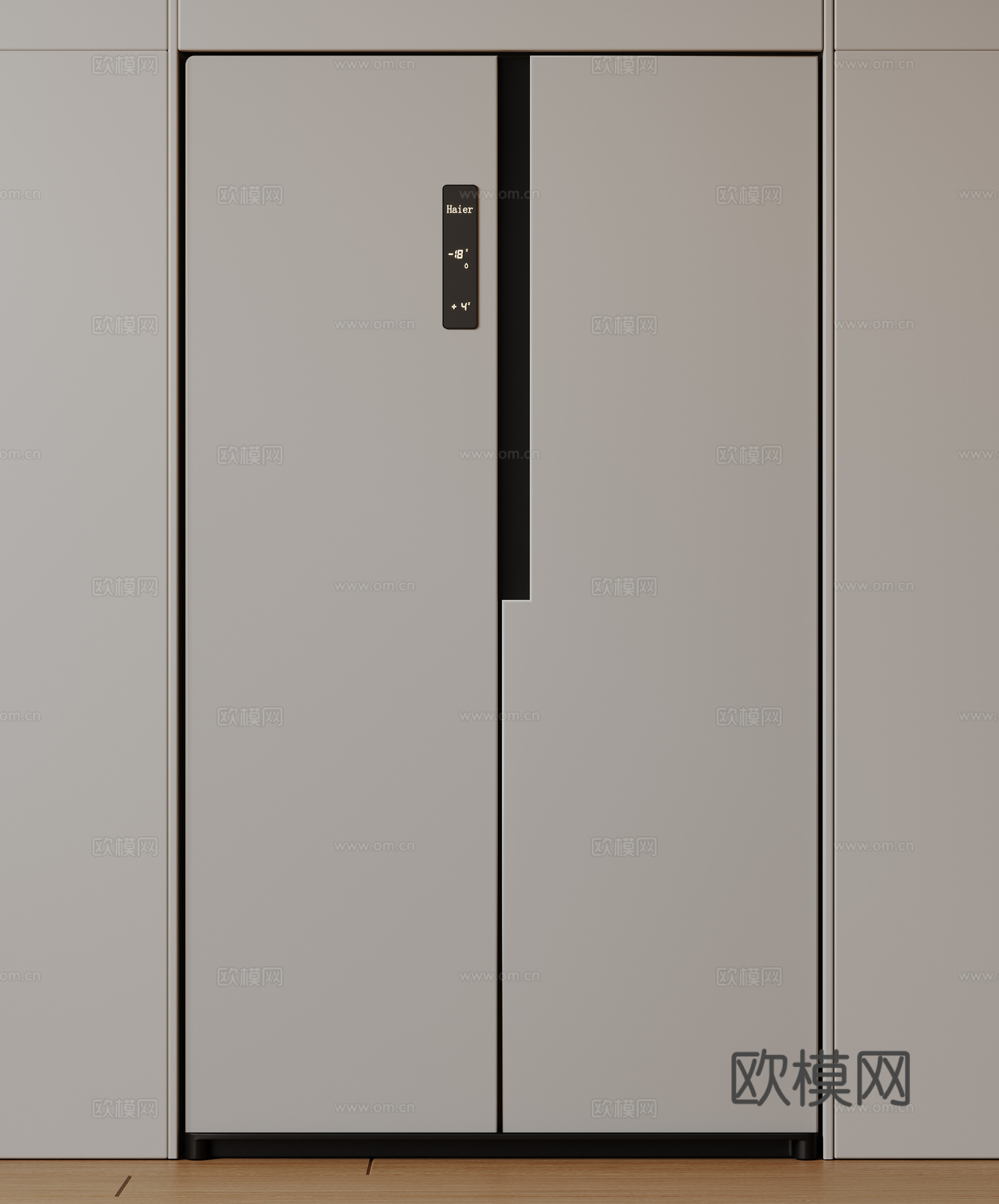 现代极简冰箱 双开门冰箱 简约冰箱柜 中古冰箱 意式冰箱 厨3d模型