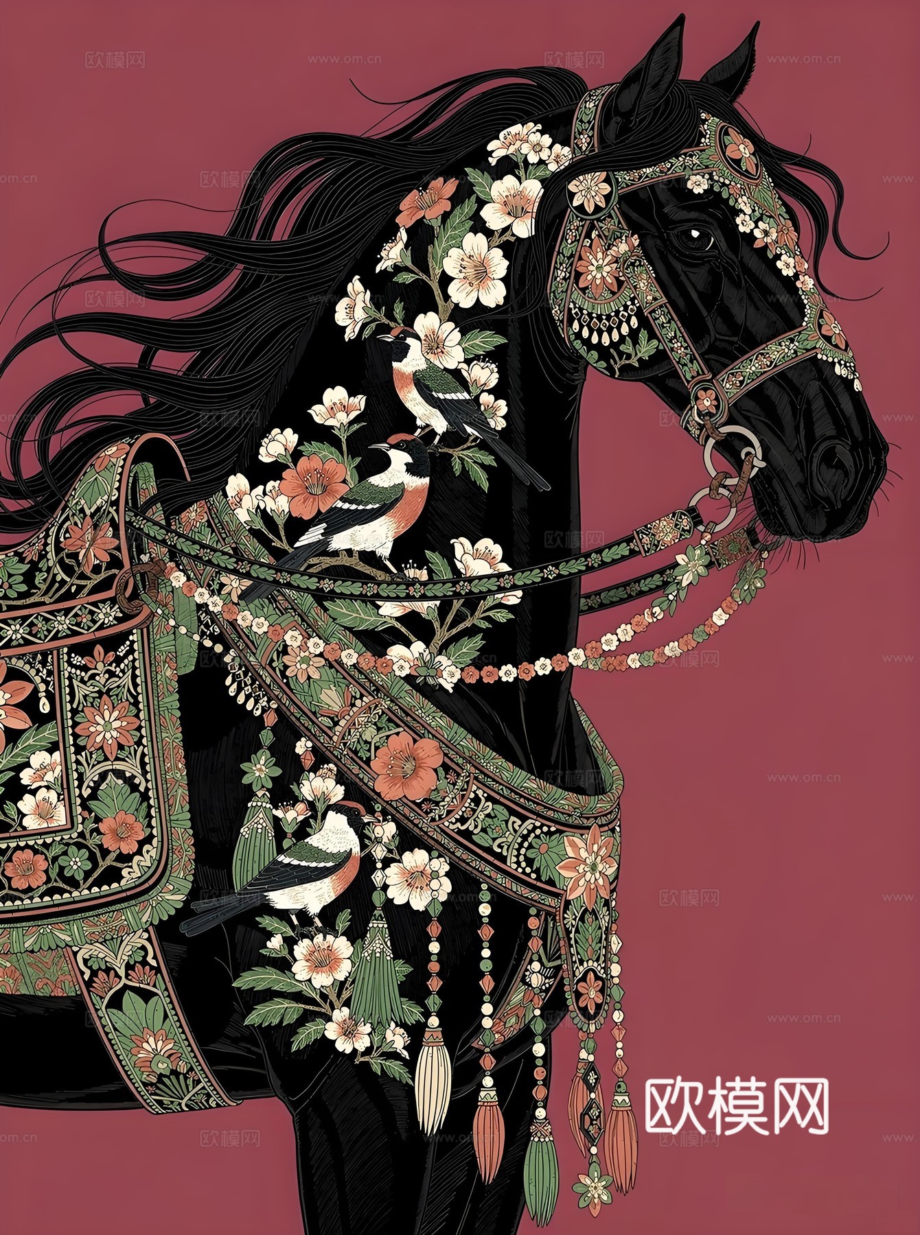 马艺术装饰画芯