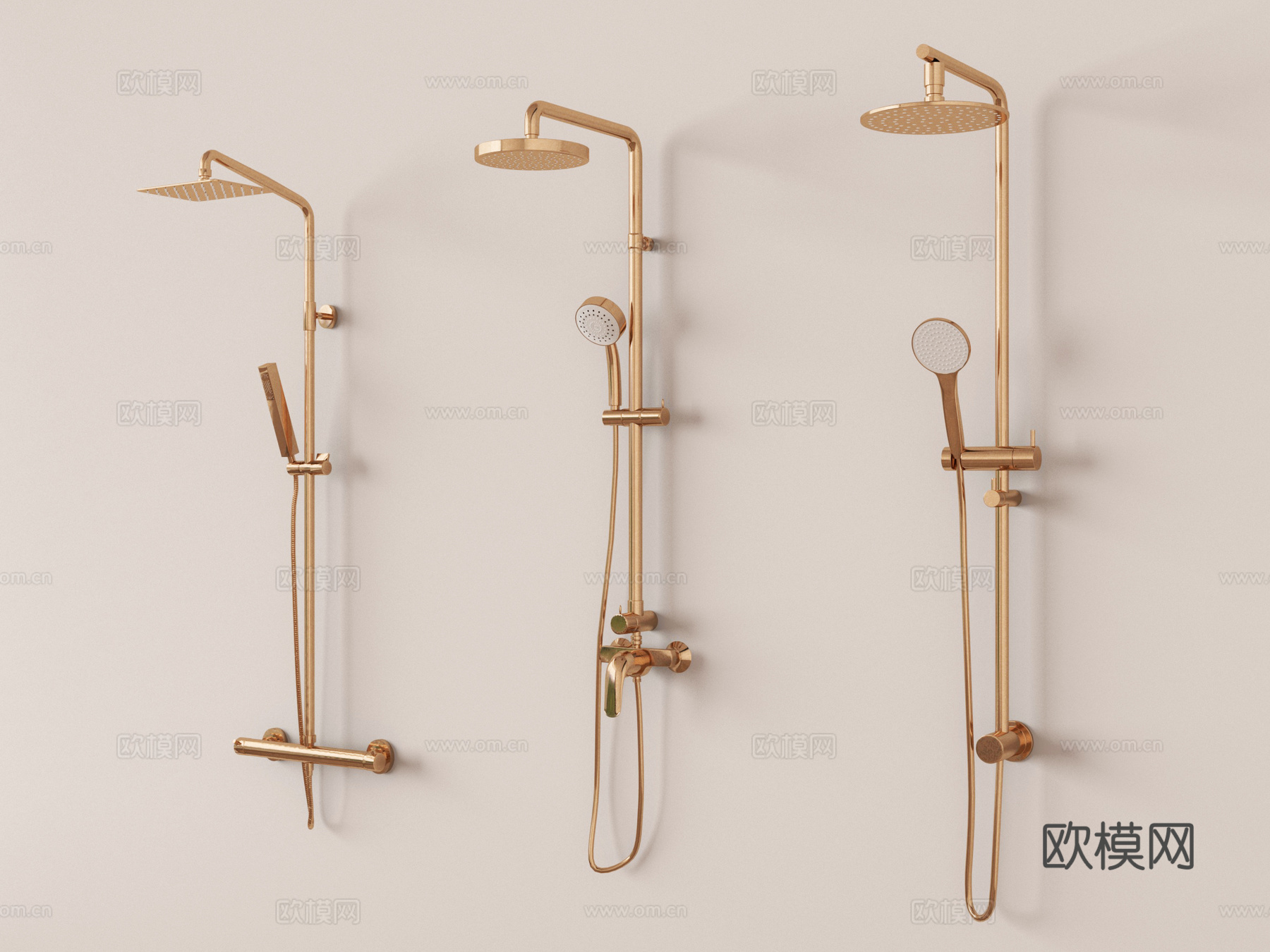 法式淋浴 花洒su模型