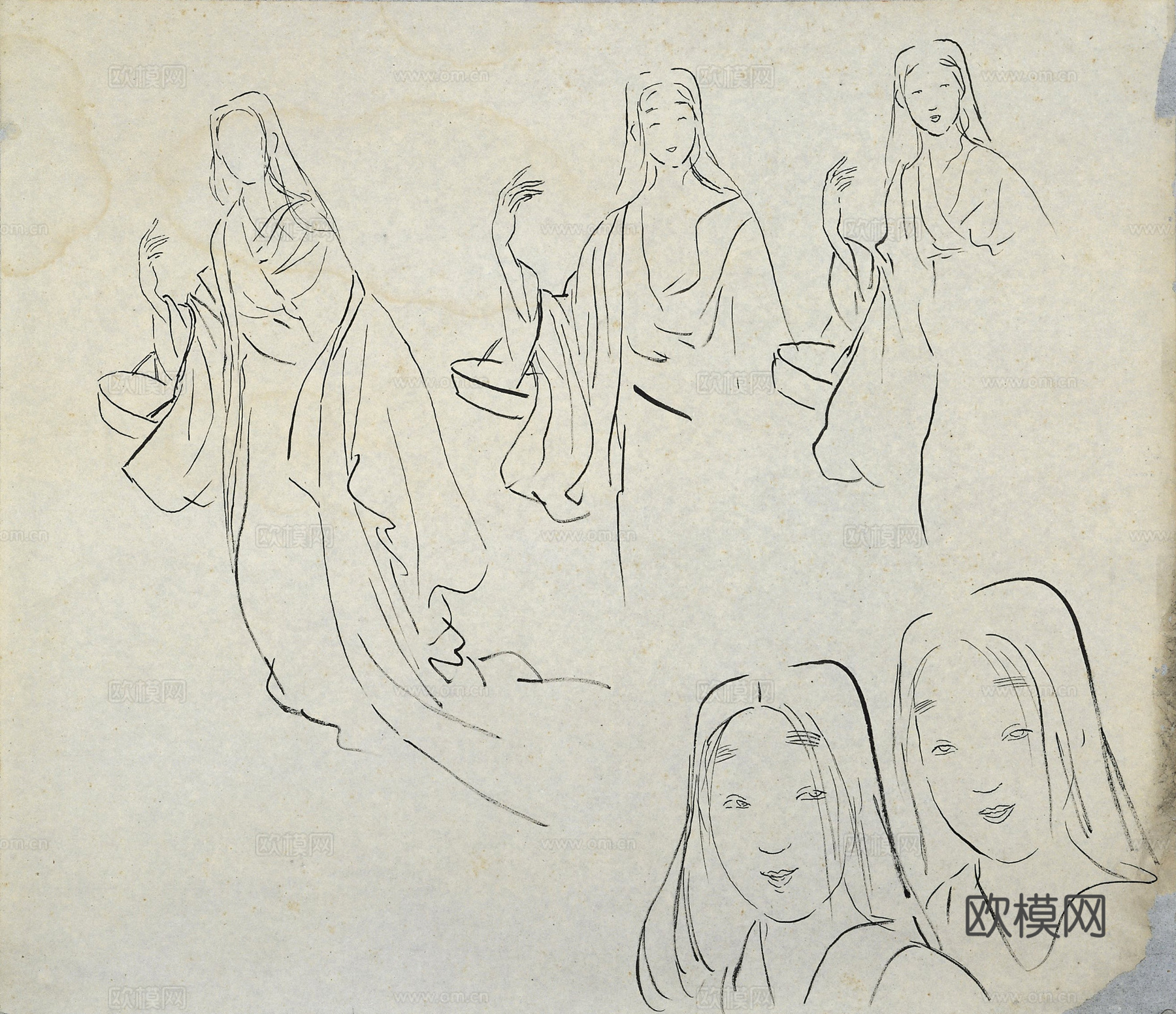 日本浮世绘人物画，日本清新人物画68