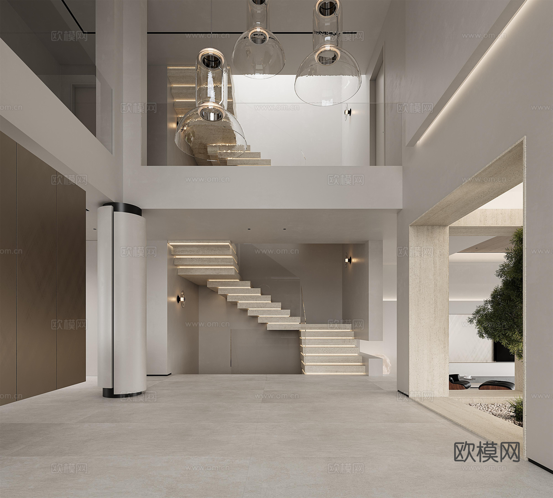 挑空别墅 样板间 最新全套施工图 效果图合集cad施工图