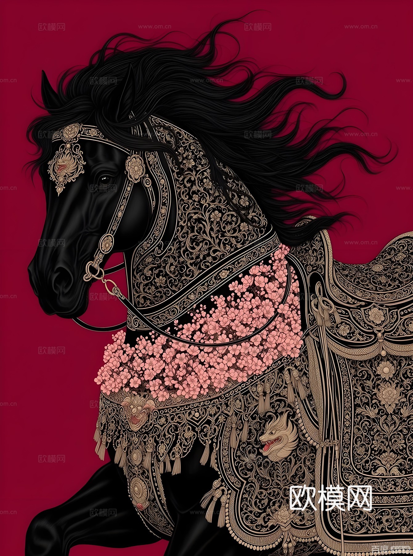 马艺术装饰画芯