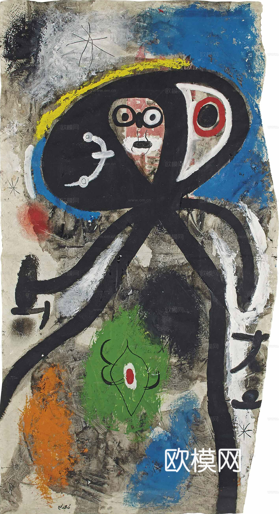 米罗绘画作品，抽象画，装饰画，艺术画，创意画，现代绘画下载