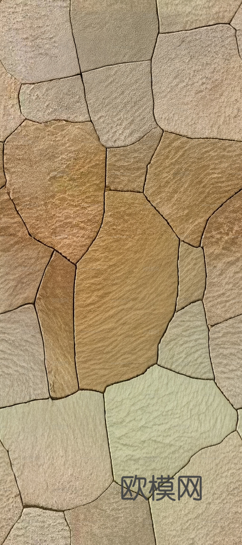 欧式复古石墙_浅棕色无缝碎石墙_自然岩石纹理石板贴图