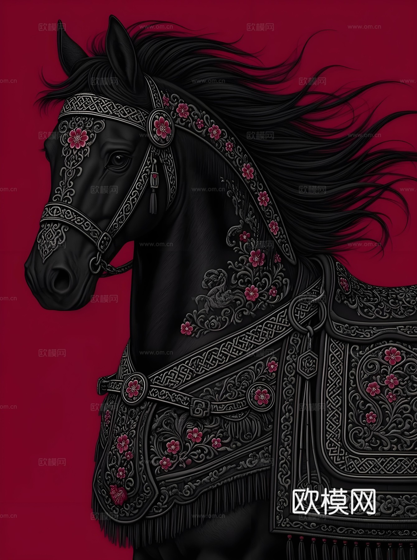 马艺术装饰画芯