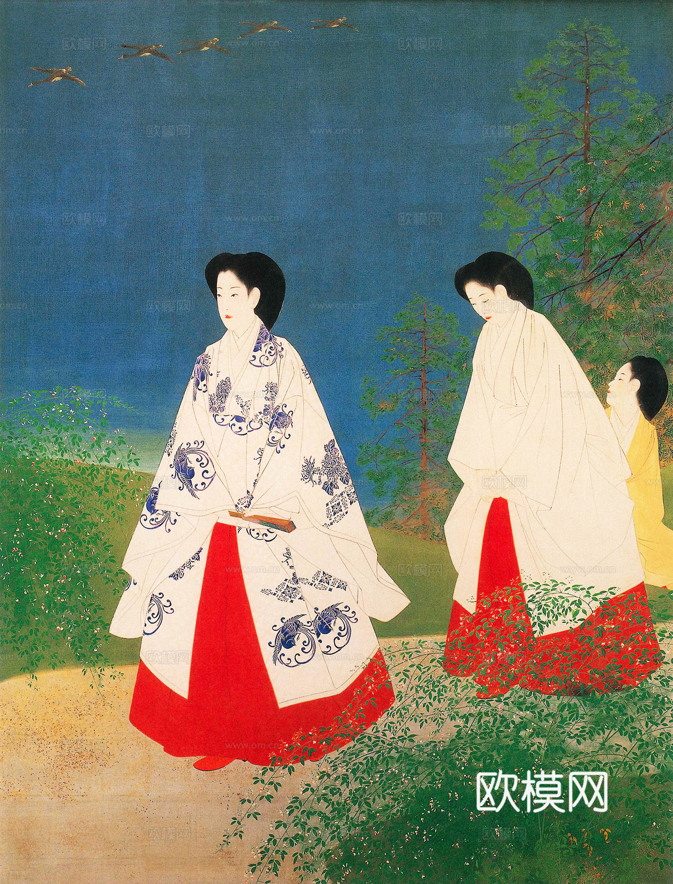 日本浮世绘人物画，日本清新人物画41