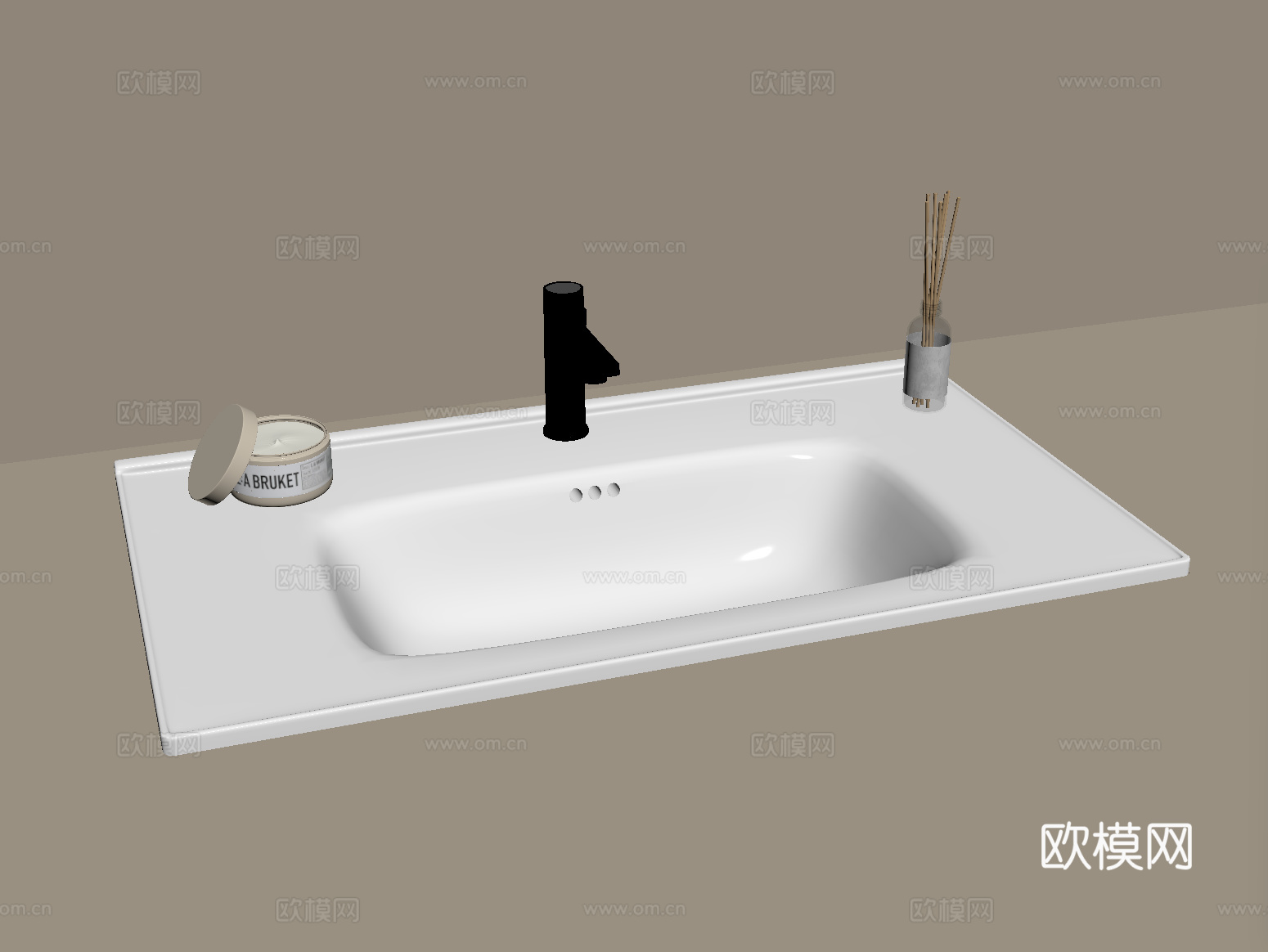 现代洗手台盆su模型