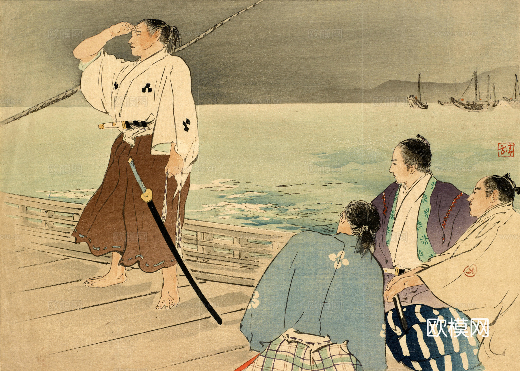 日本浮世绘人物画，日本清新人物画18下载