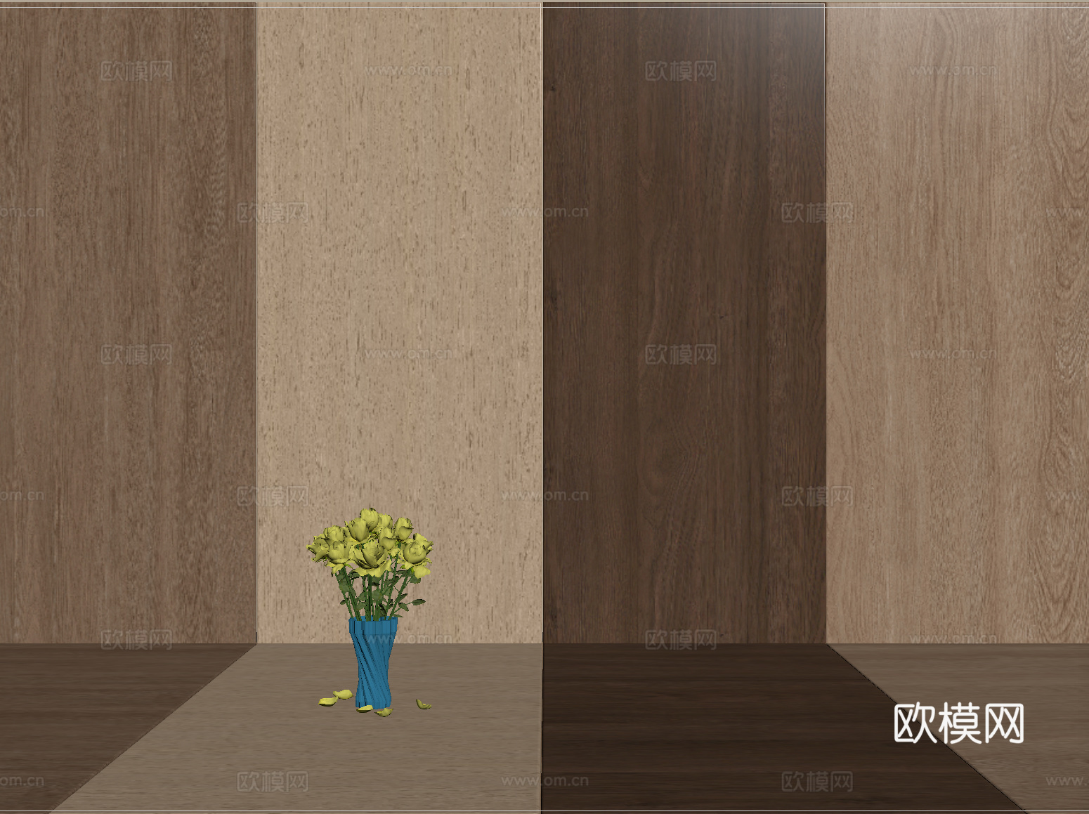 现代护墙板 木饰面护墙板 墙饰板 木饰面背景墙su模型