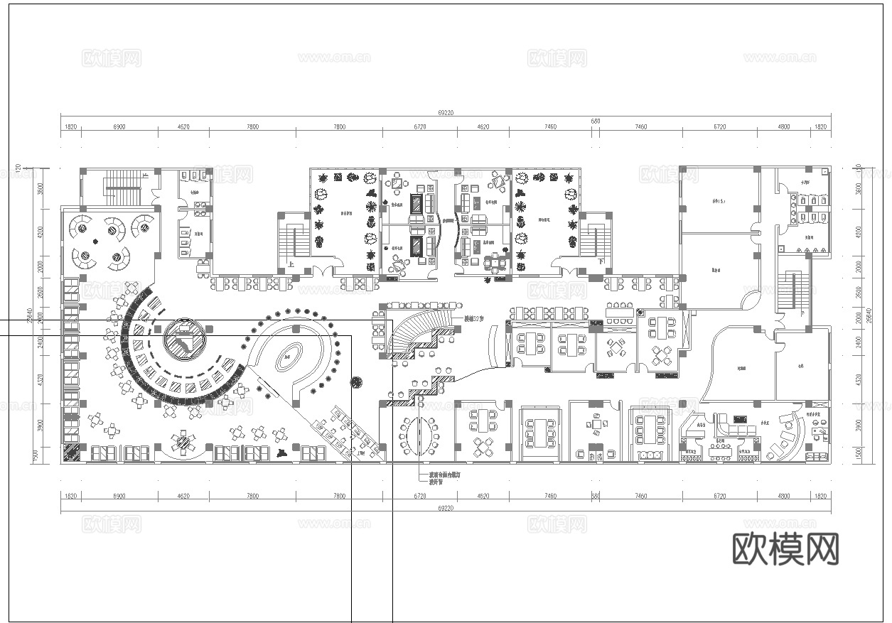 音乐西餐厅 最新平面施工图合集cad施工图