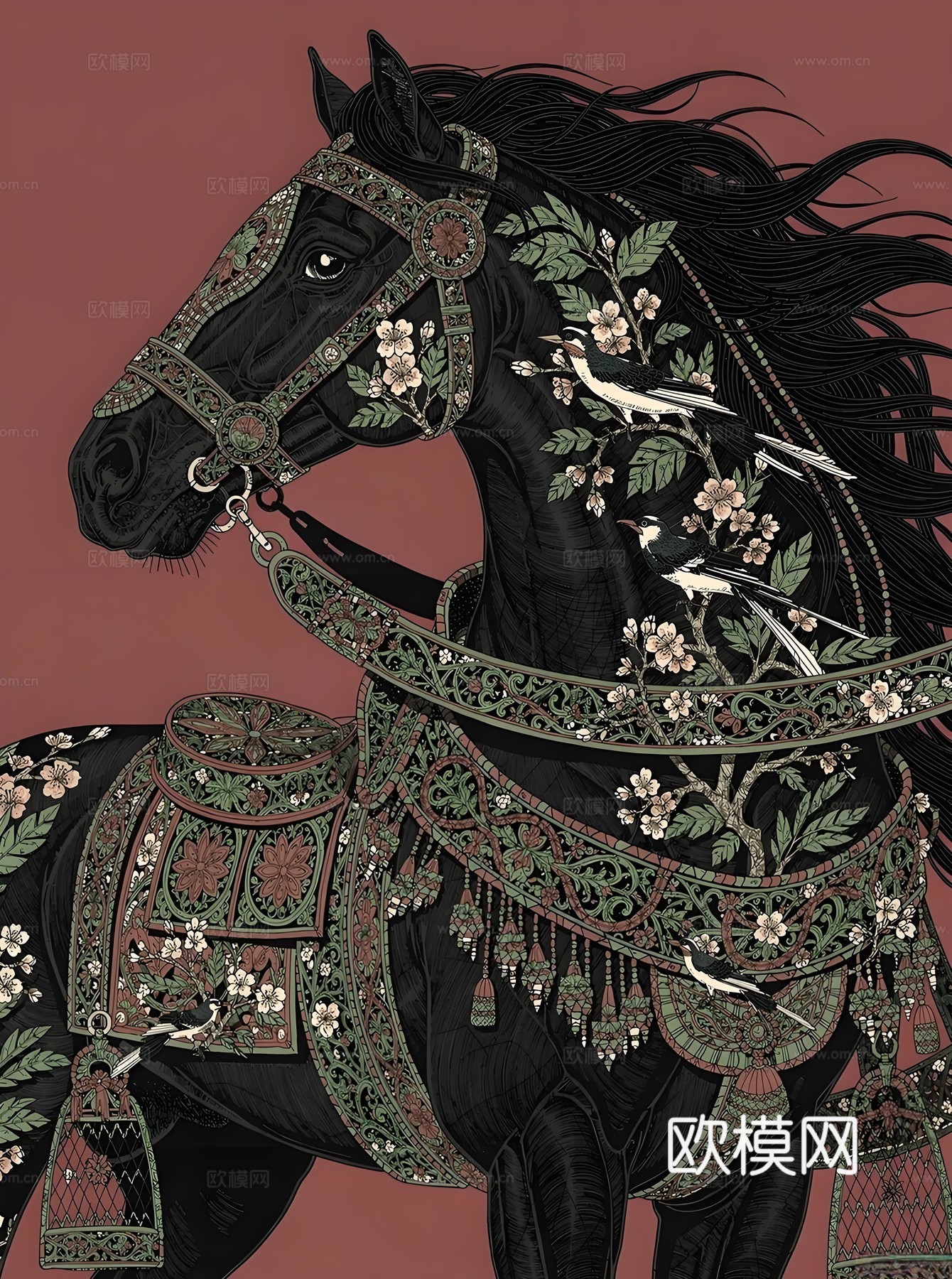 马艺术装饰画芯