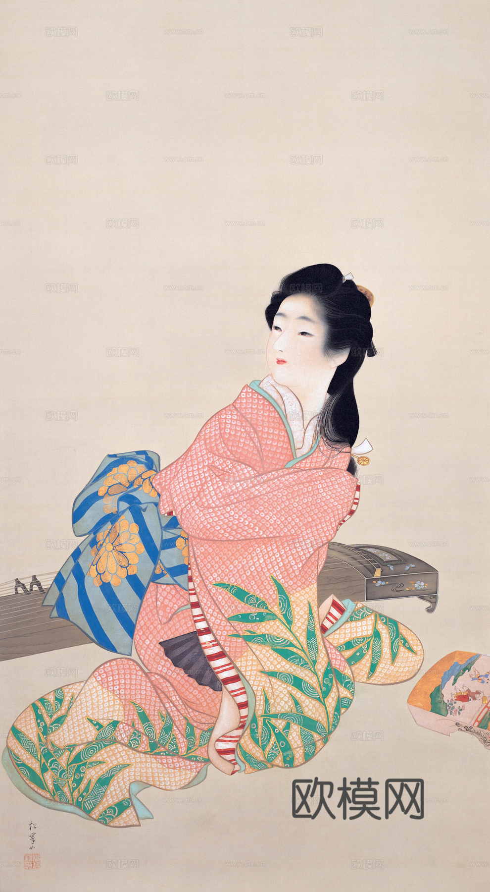 日本浮世绘人物画，日本清新人物画4