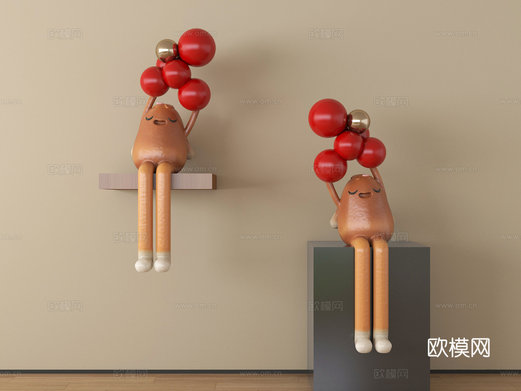 现代雕塑摆件su模型