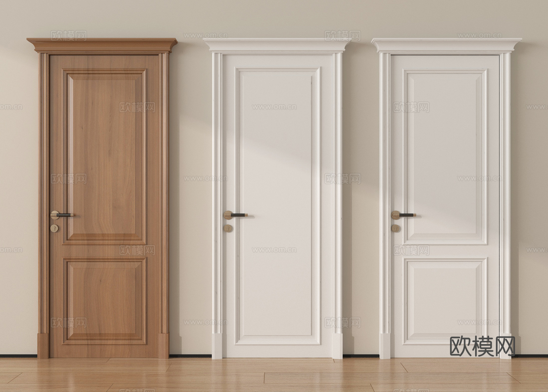 法式门集合 单开门 房门 卧室门 实木门su模型