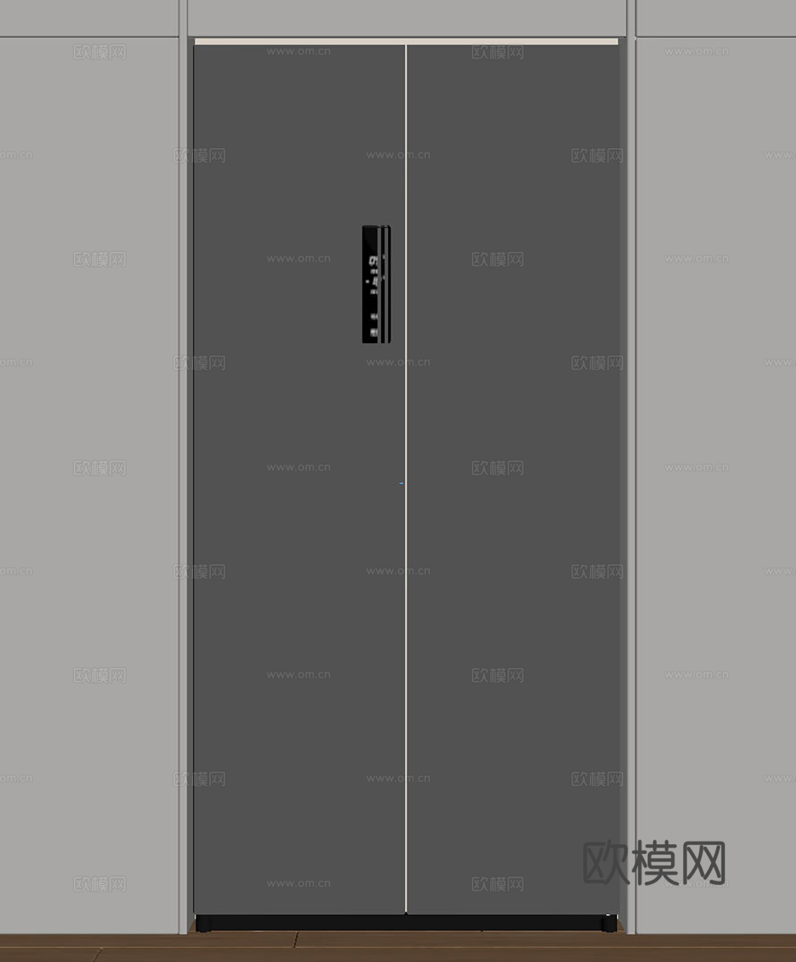 现代极简冰箱 双开门冰箱 简约冰箱柜 中古冰箱 意式冰箱 厨su模型