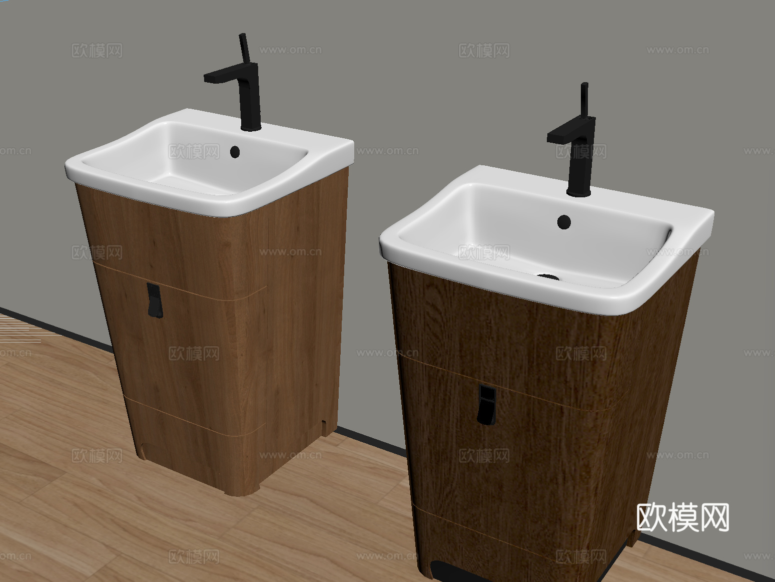 现代洗手台 立式洗手台su模型下载（渲染图2）