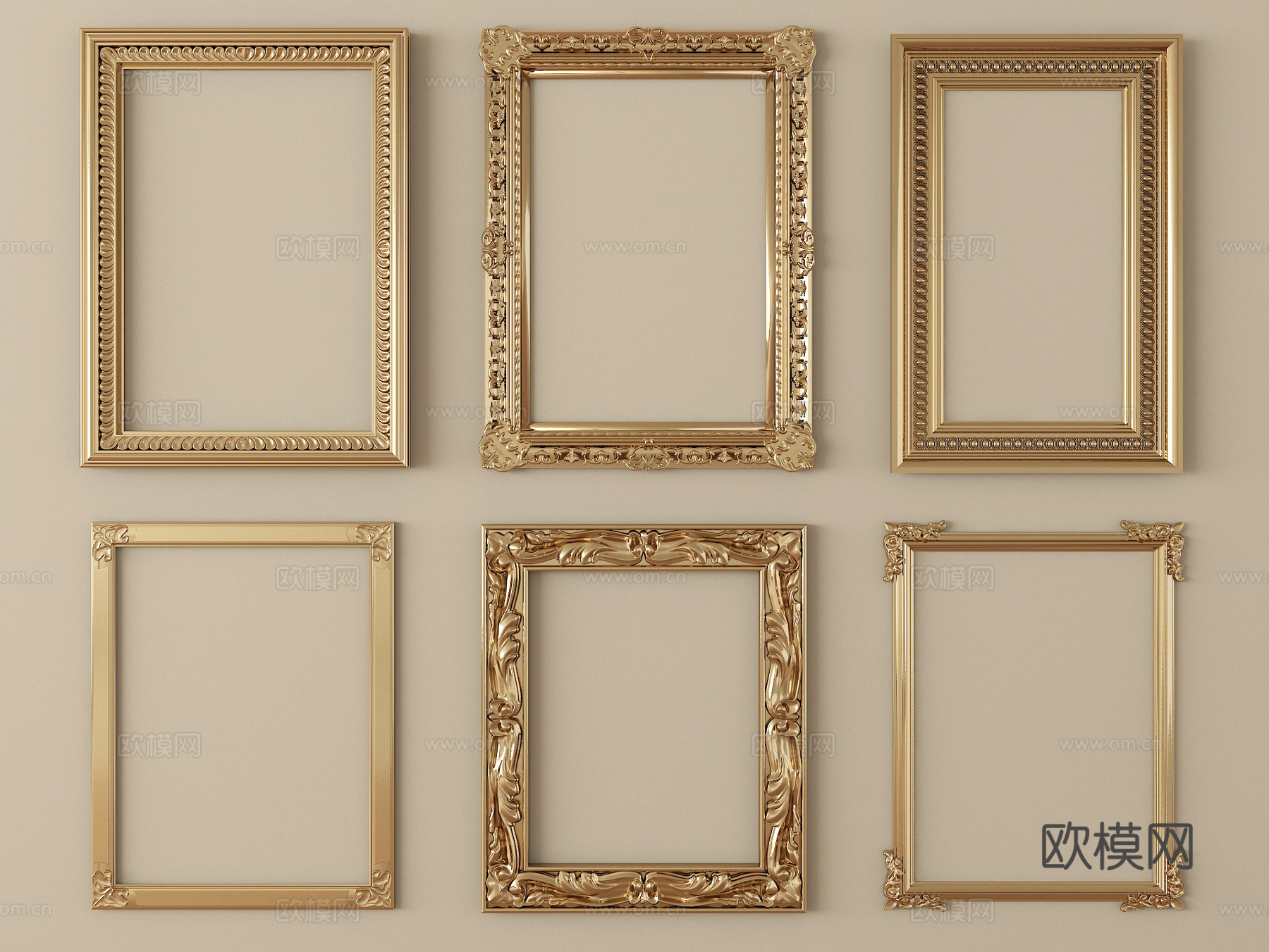 欧式画框组合su模型