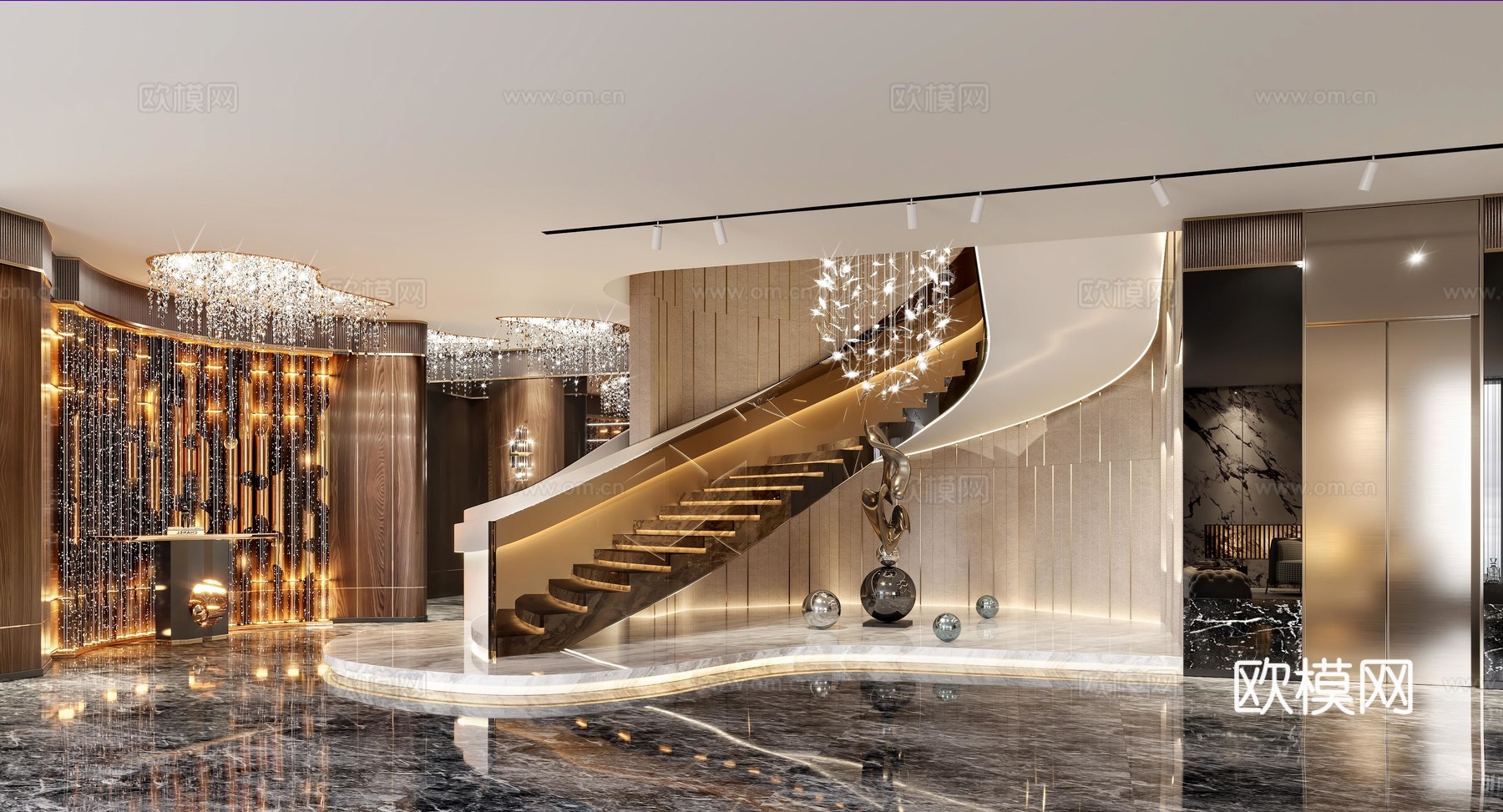 轻奢别墅 样板间 最新全套施工图 效果图合集cad施工图