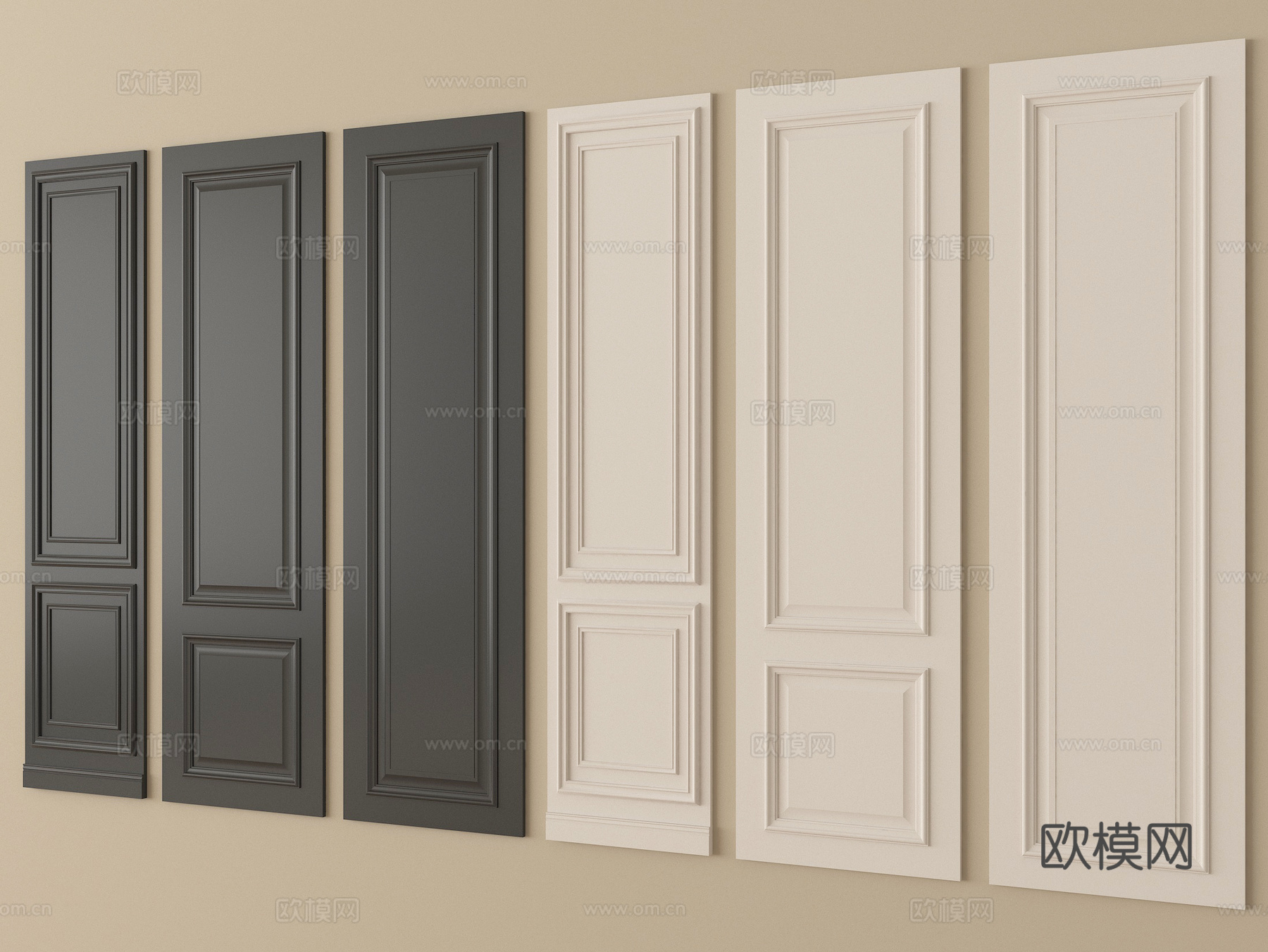 法式护墙板 线条 背景墙su模型