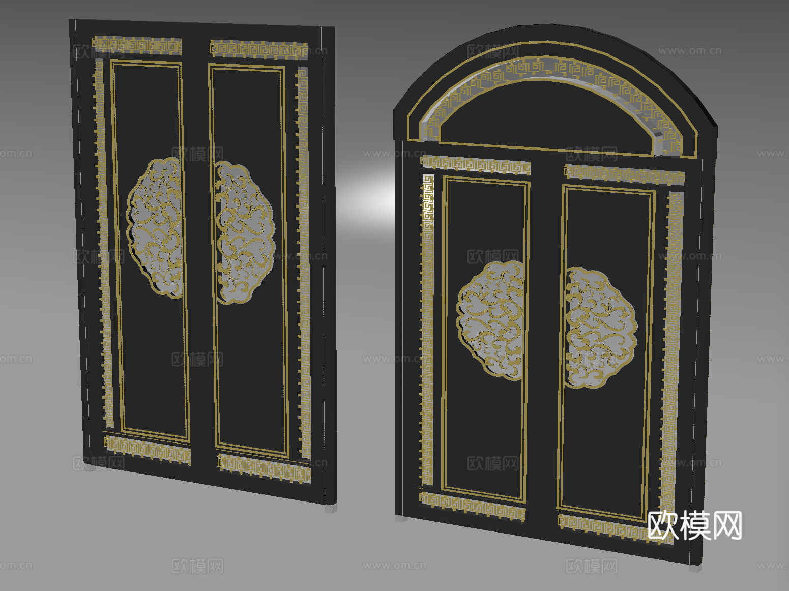 法式大门 双开门 入户门su模型