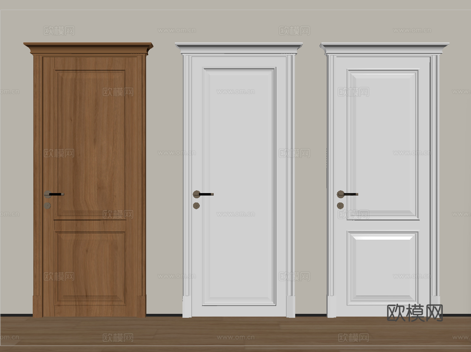 法式门集合 单开门 房门 卧室门 实木门su模型