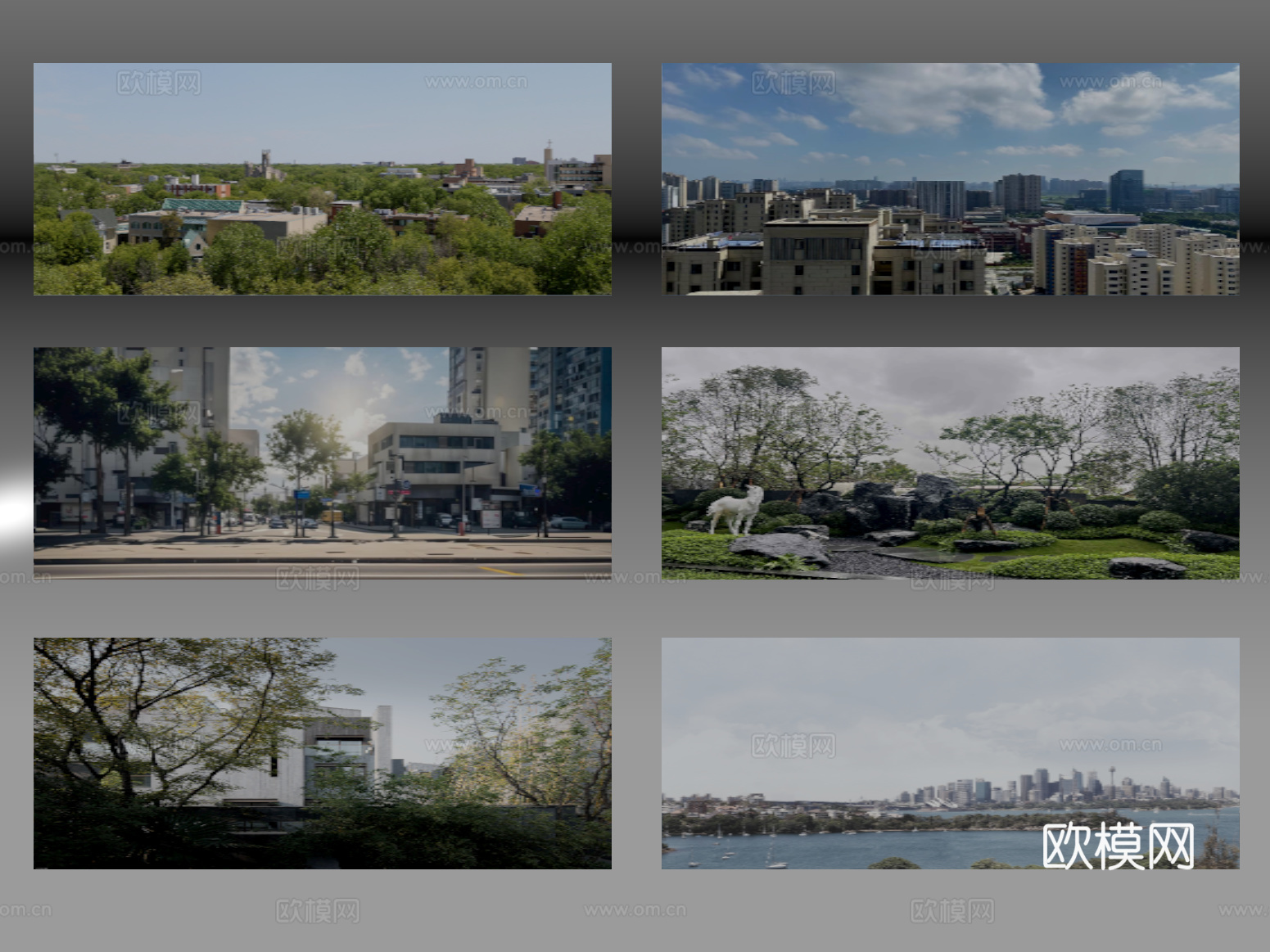 现代背景 环绕背景 城市背景 森林背景 外景贴图su模型