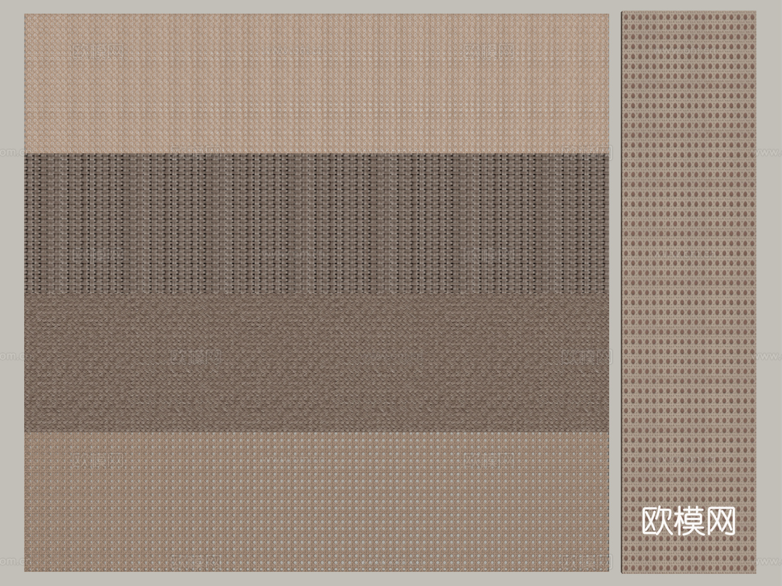 中式藤编屏风隔断 藤编制品su模型