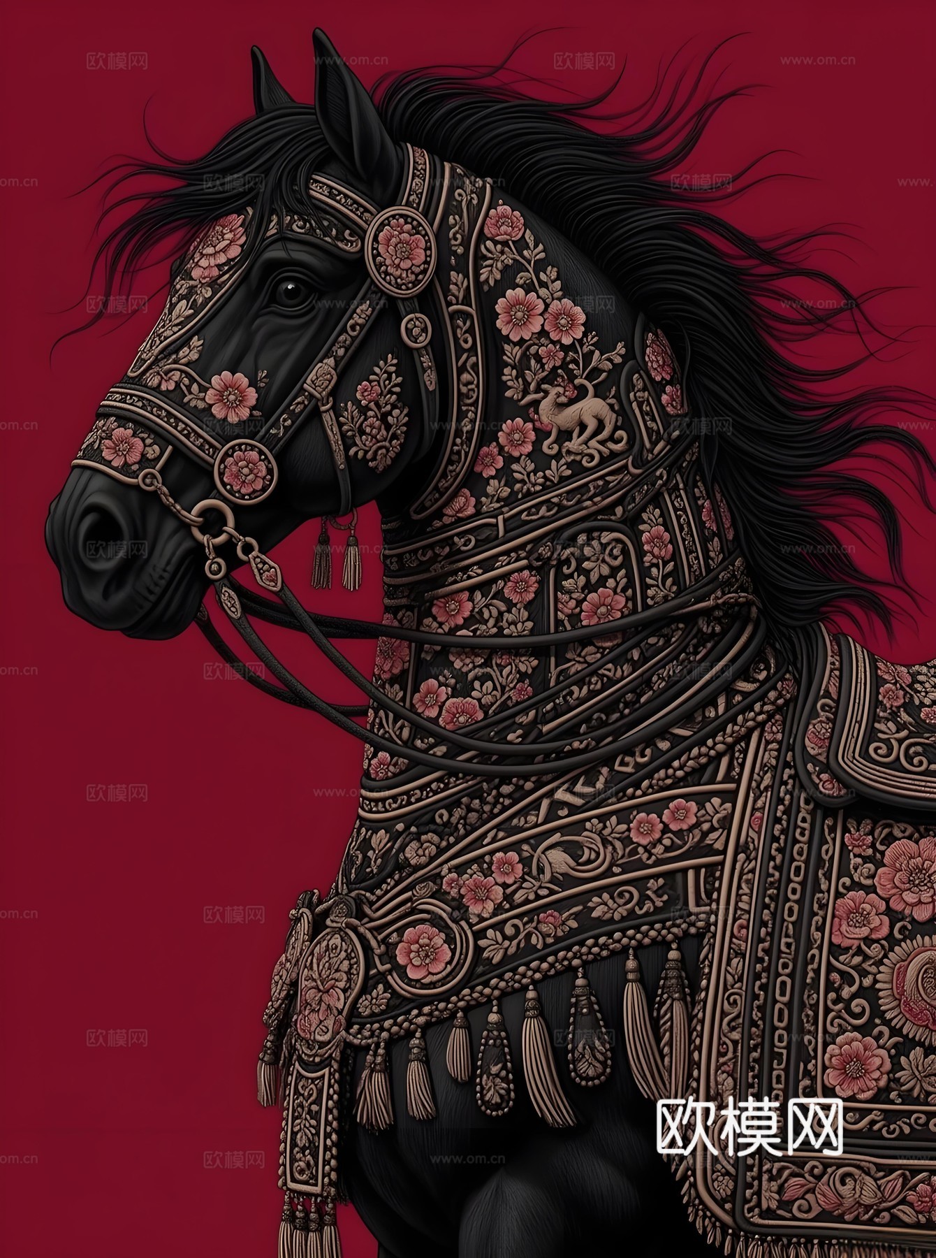 马艺术装饰画芯