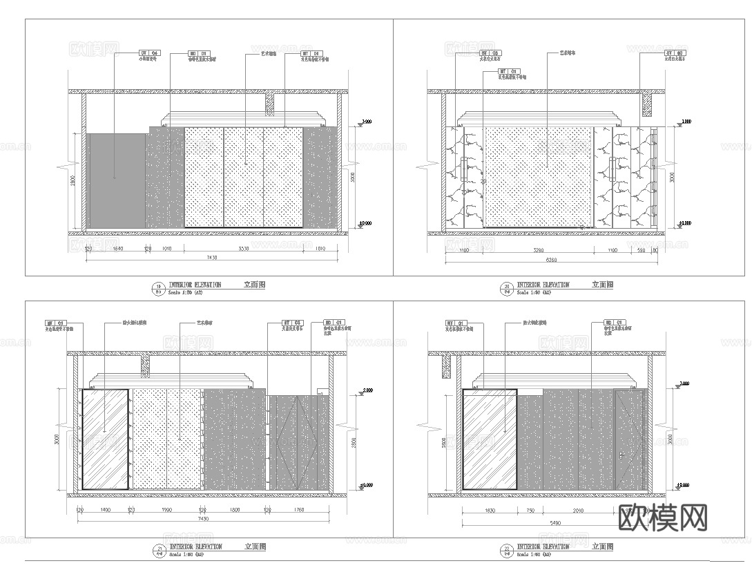 1400平中餐厅 最新全套施工图合集cad施工图cad施工图