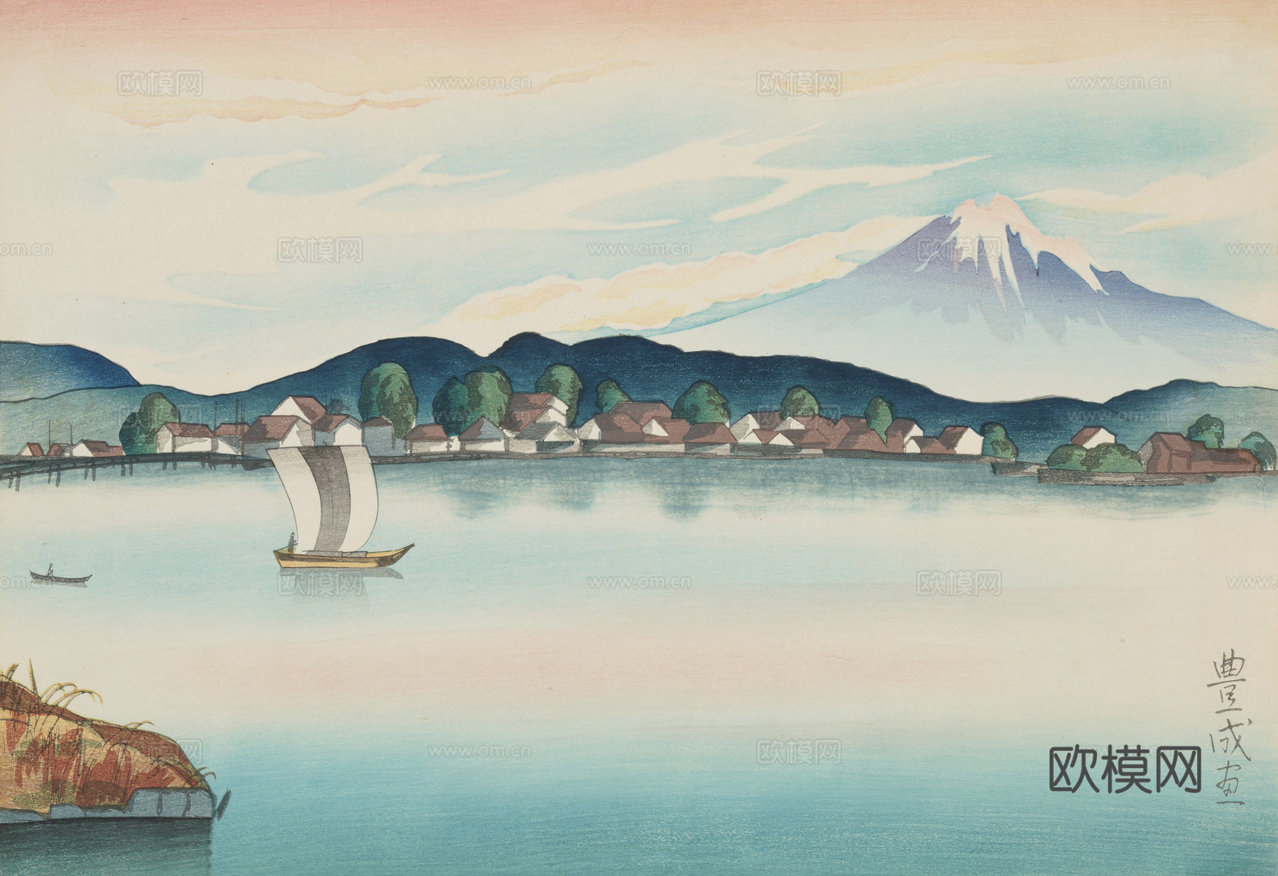 日本浮世绘人物画，日本清新人物画97