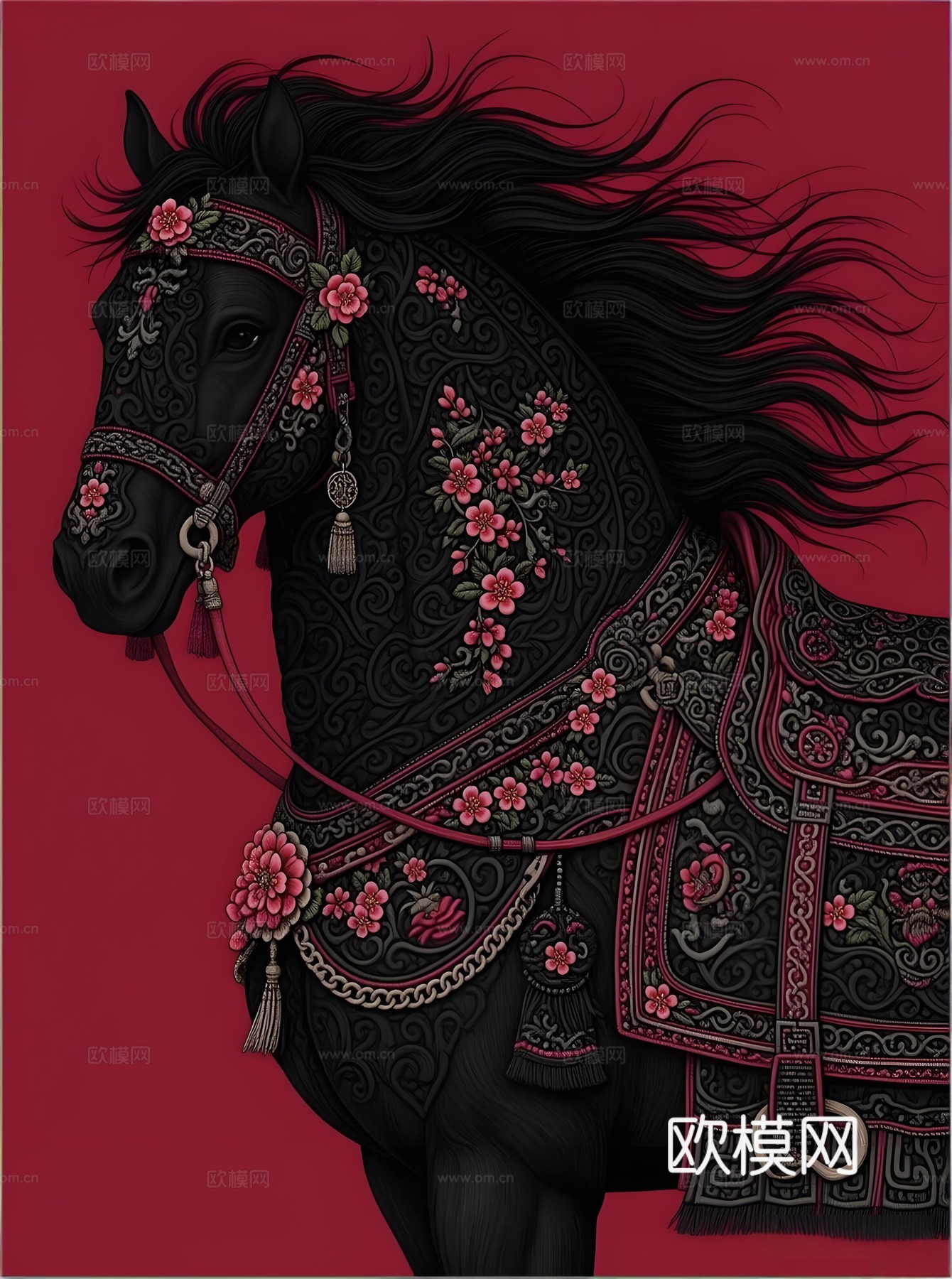 马艺术装饰画芯