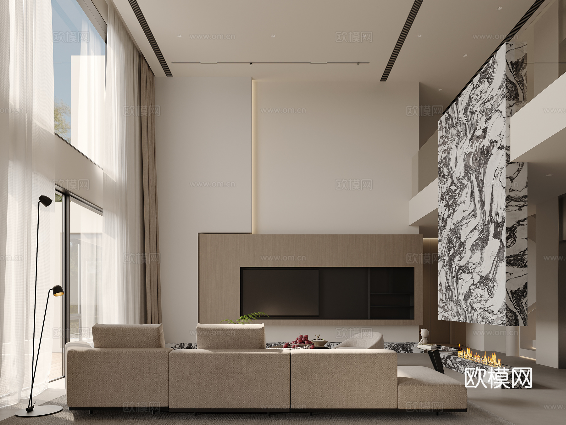 挑空别墅 样板间 最新全套施工图 效果图合集cad施工图