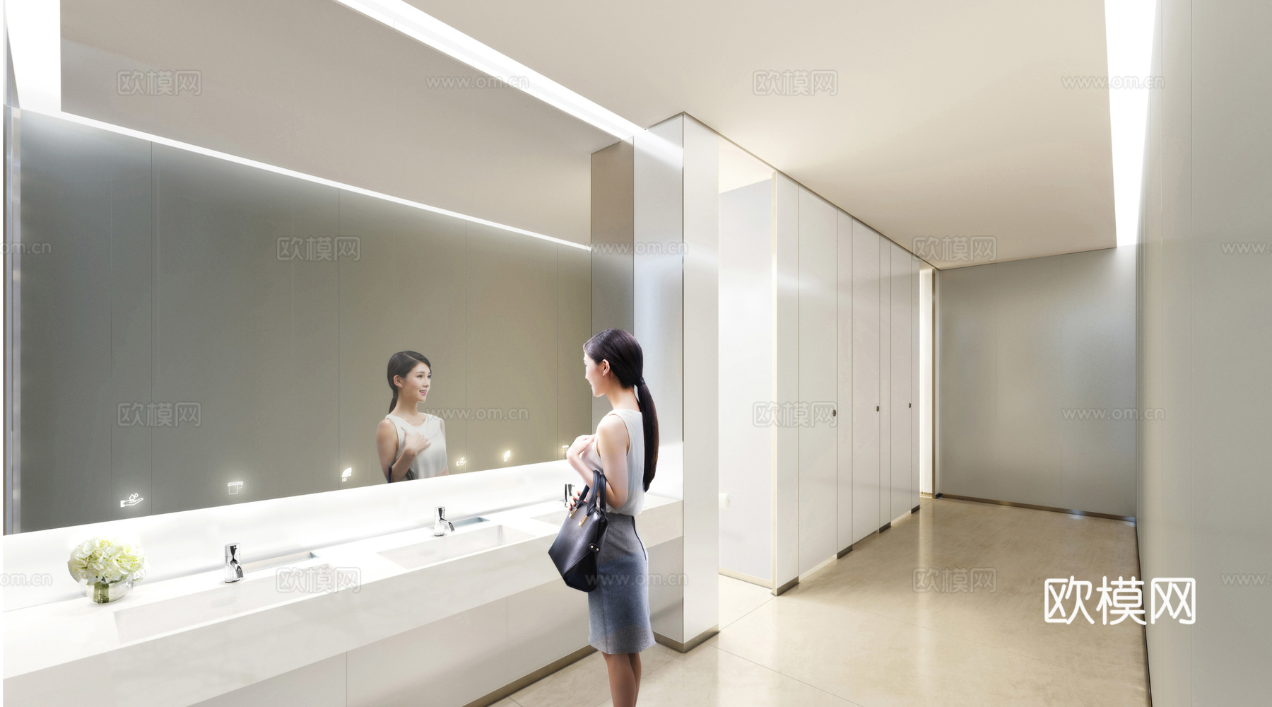 办公楼大堂 最新全套施工图 效果图合集cad施工图